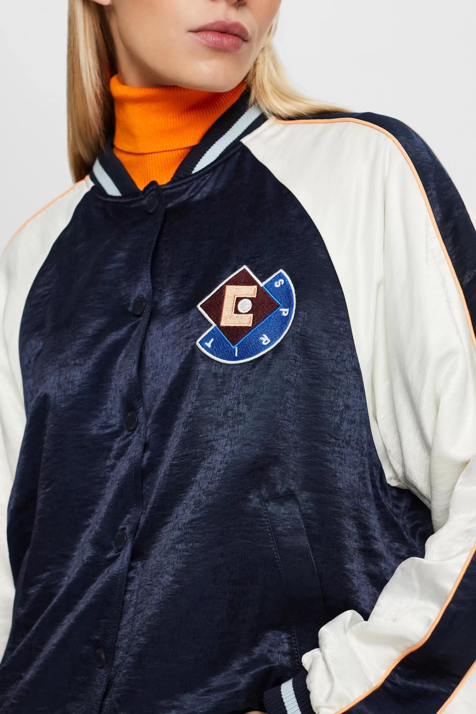 ESPRIT Logo Satin Bomber Jacket at our Online Shop *Women Clearance 60%-70% Off