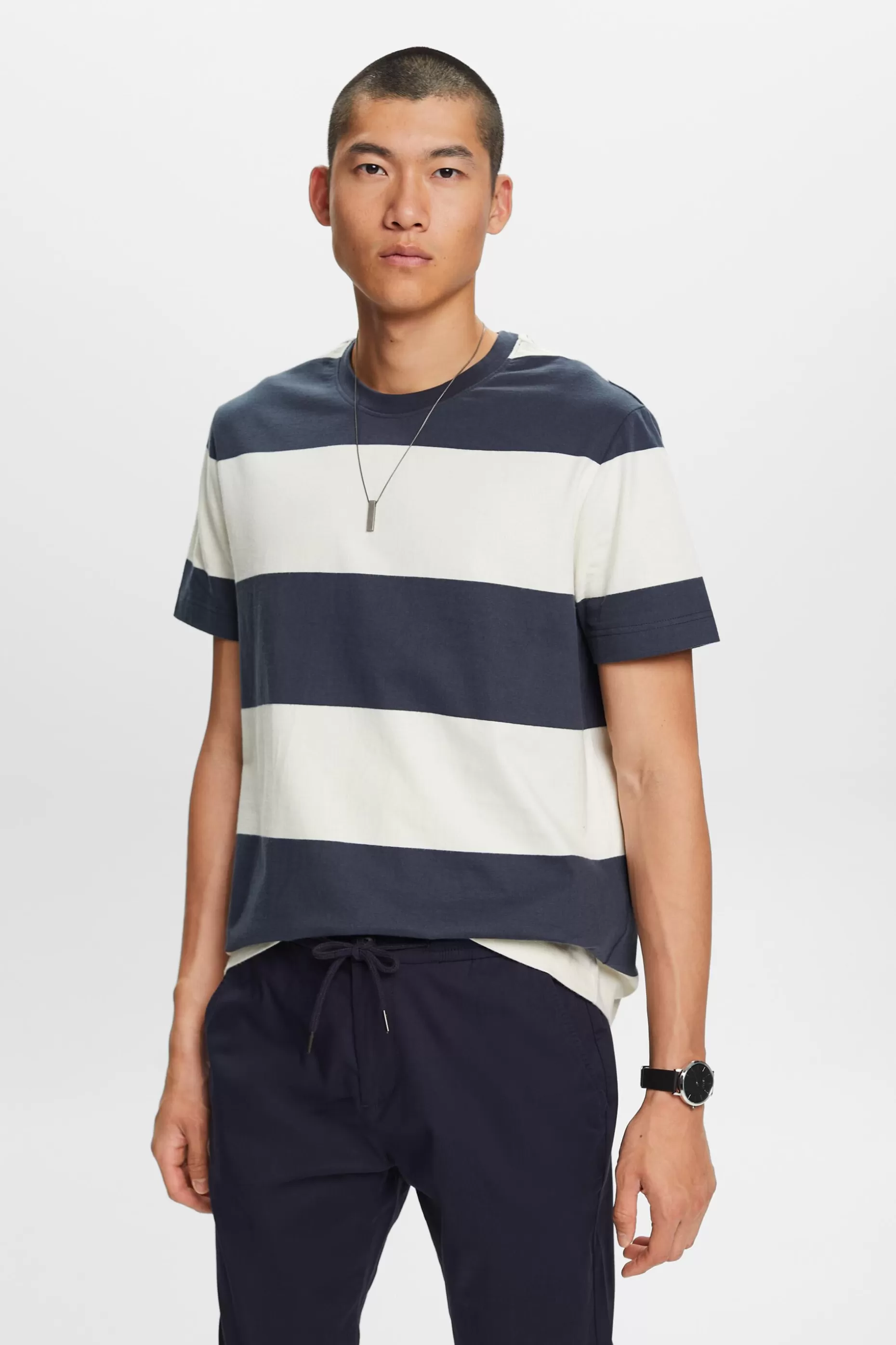 ESPRIT Logo Striped T-Shirt at our Online Shop *Men T-Shirts + Polos