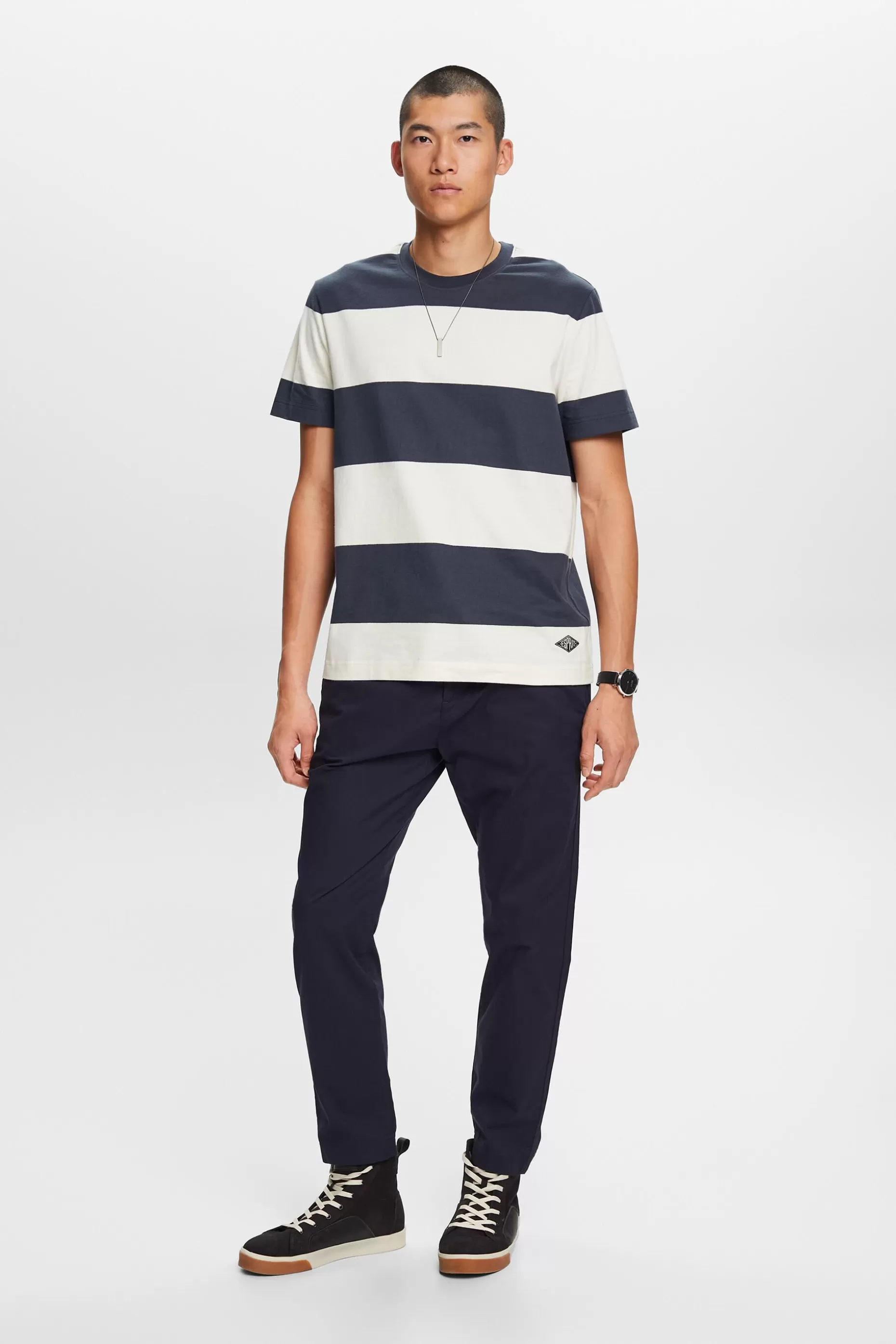 ESPRIT Logo Striped T-Shirt at our Online Shop *Men T-Shirts + Polos