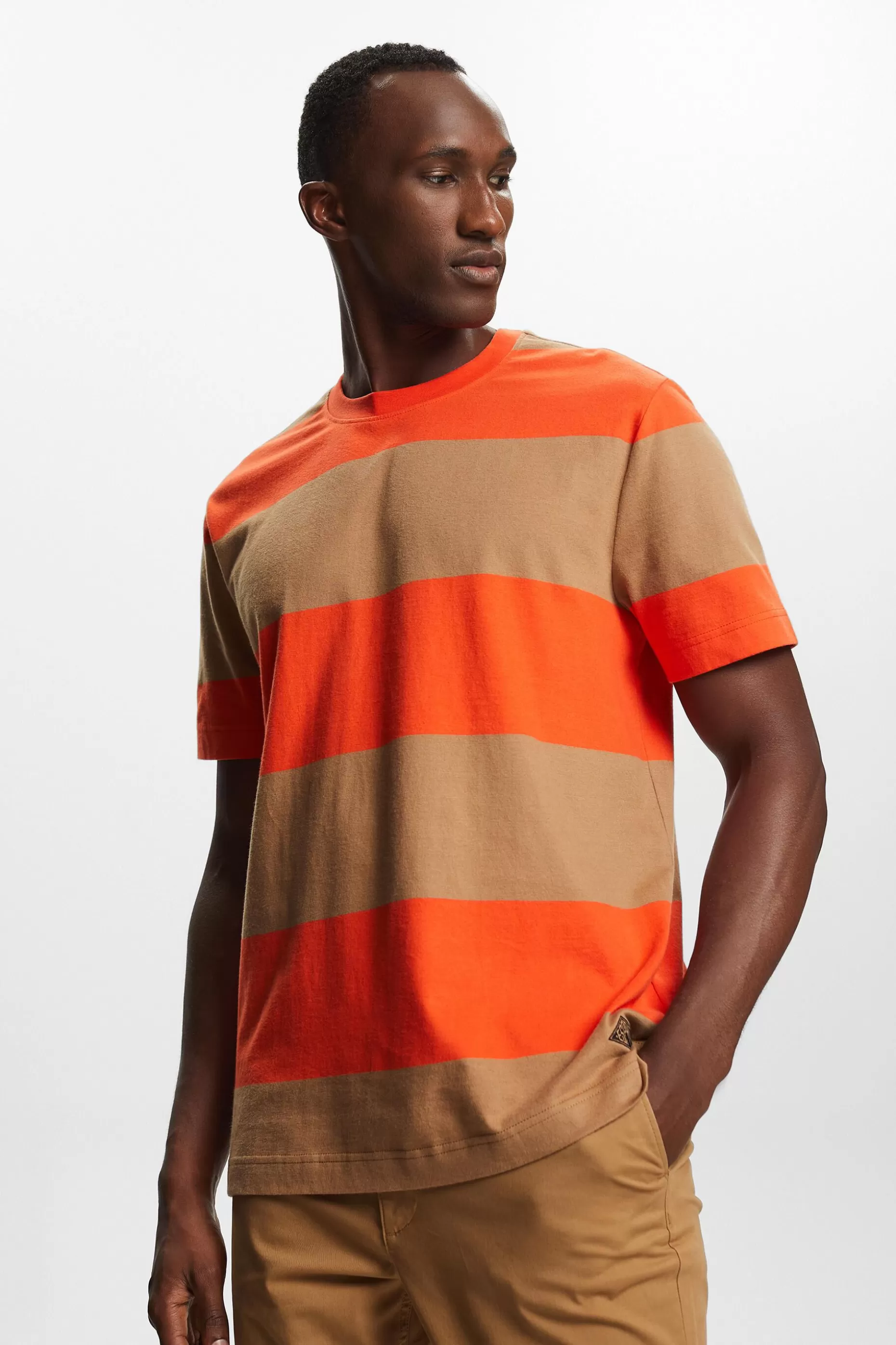 ESPRIT Logo Striped T-Shirt at our Online Shop *Men T-Shirts + Polos