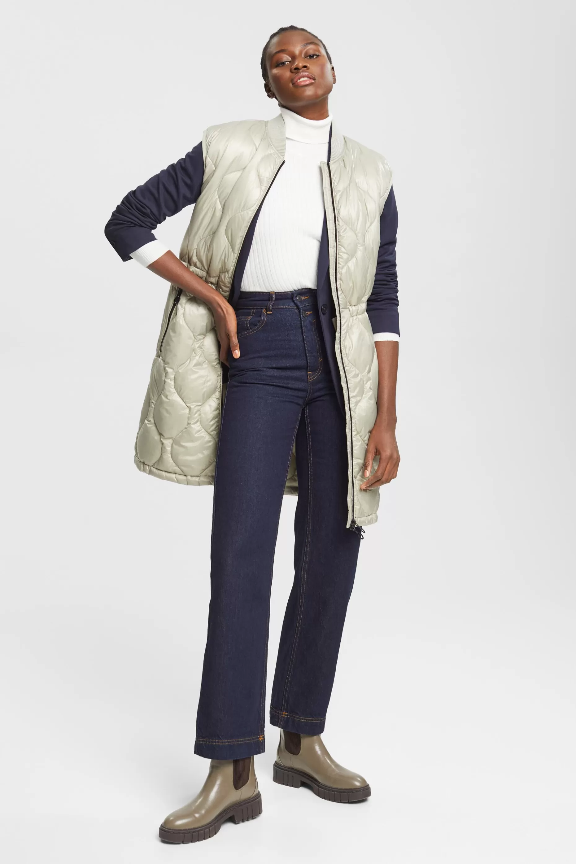 ESPRIT Longline quilted bodywarmer at our Online Shop *Women Clearance 60%-70% Off