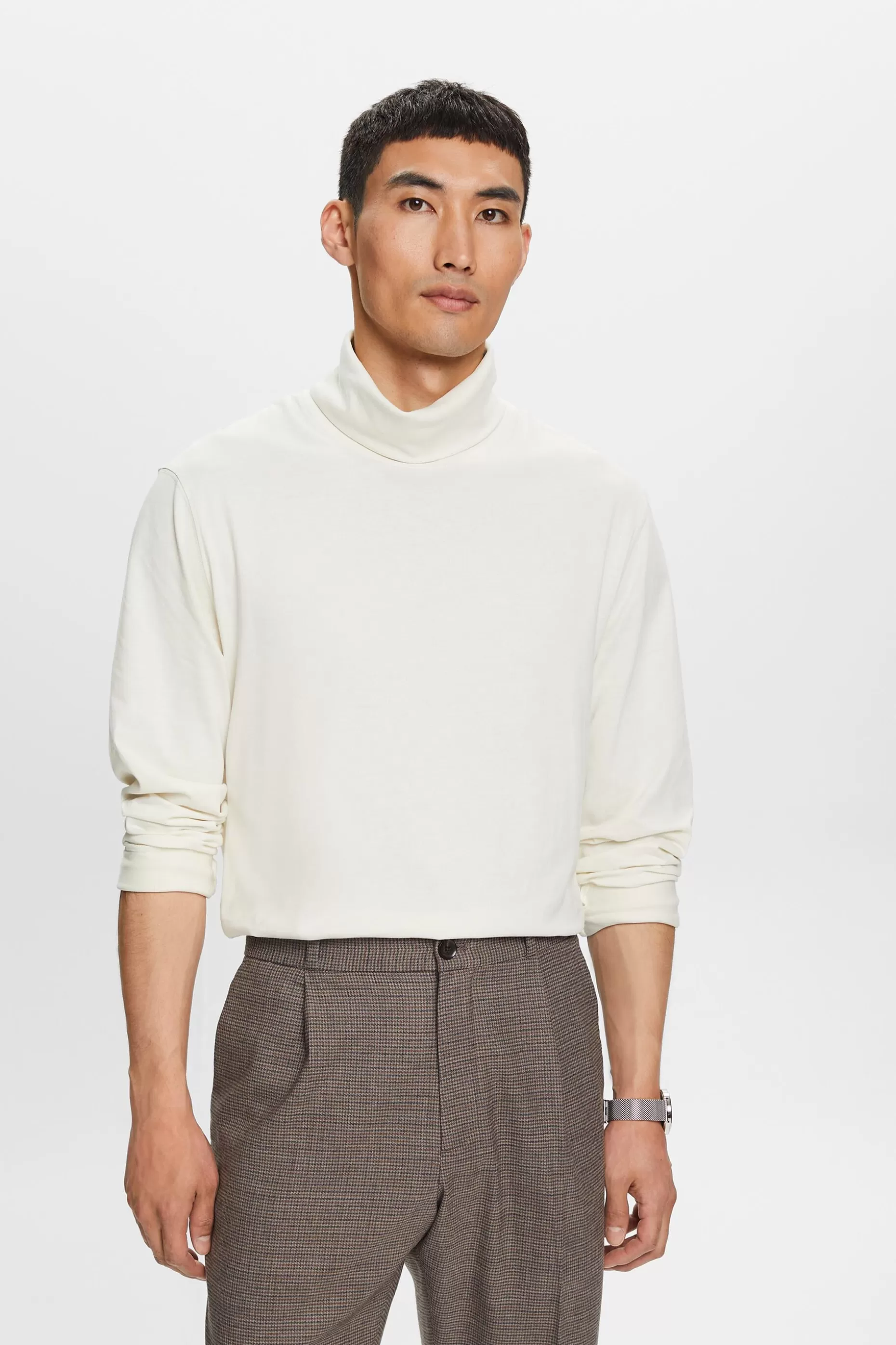 ESPRIT Long-Sleeve Cotton Turtleneck at our Online Shop *Men T-Shirts + Polos