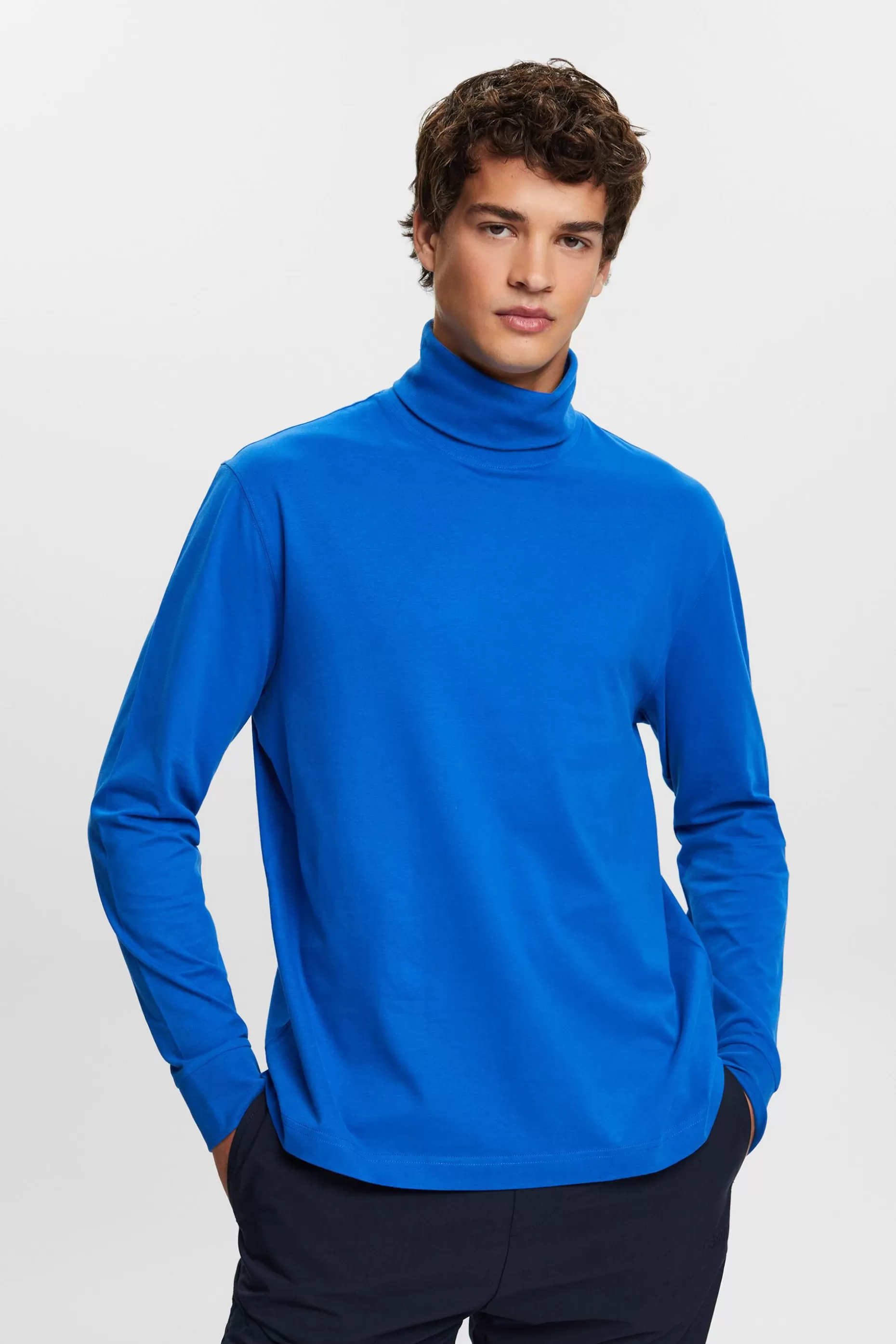 ESPRIT Long-Sleeve Cotton Turtleneck at our Online Shop *Men T-Shirts + Polos