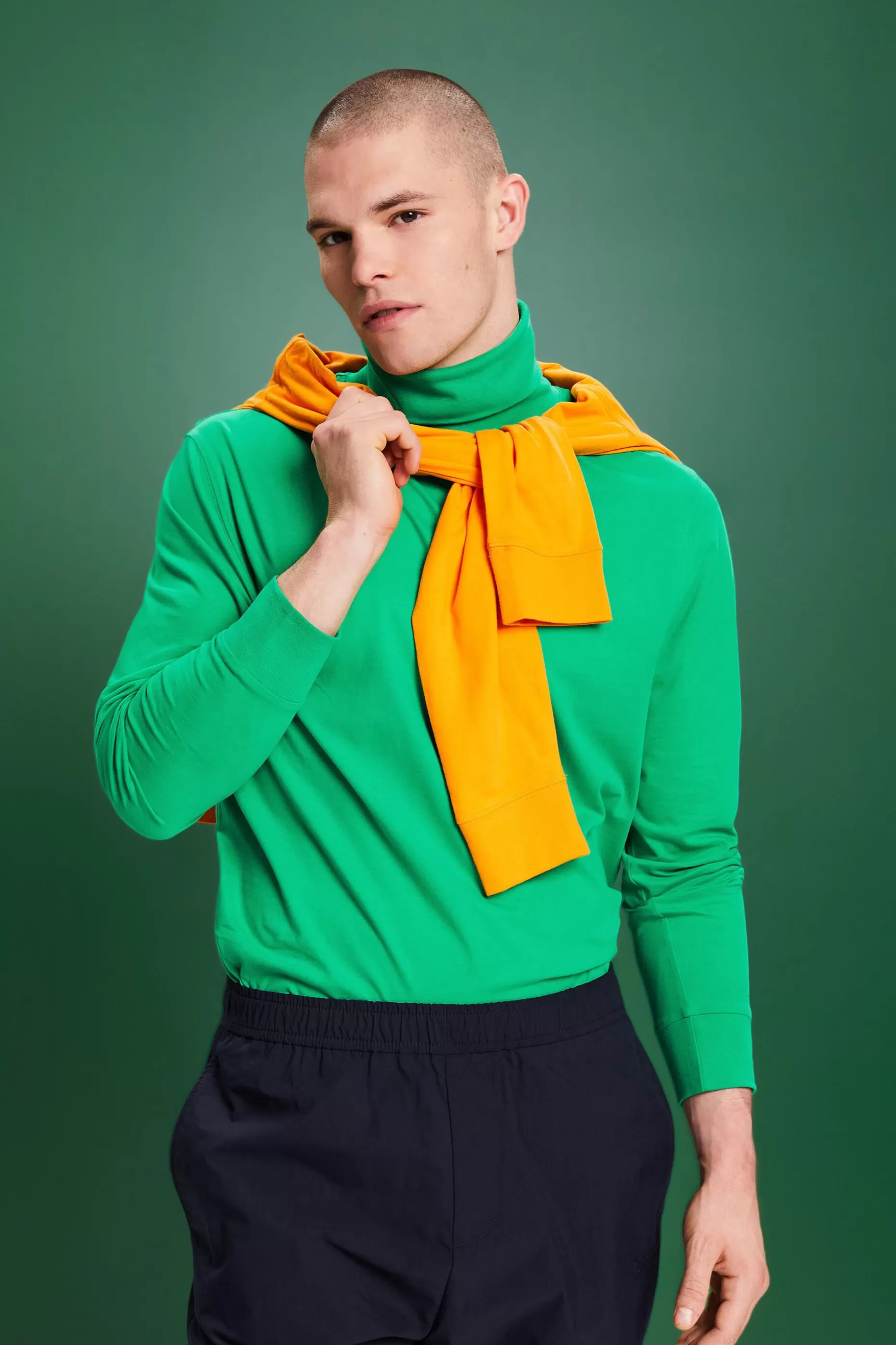 ESPRIT Long-Sleeve Cotton Turtleneck at our Online Shop *Men T-Shirts + Polos