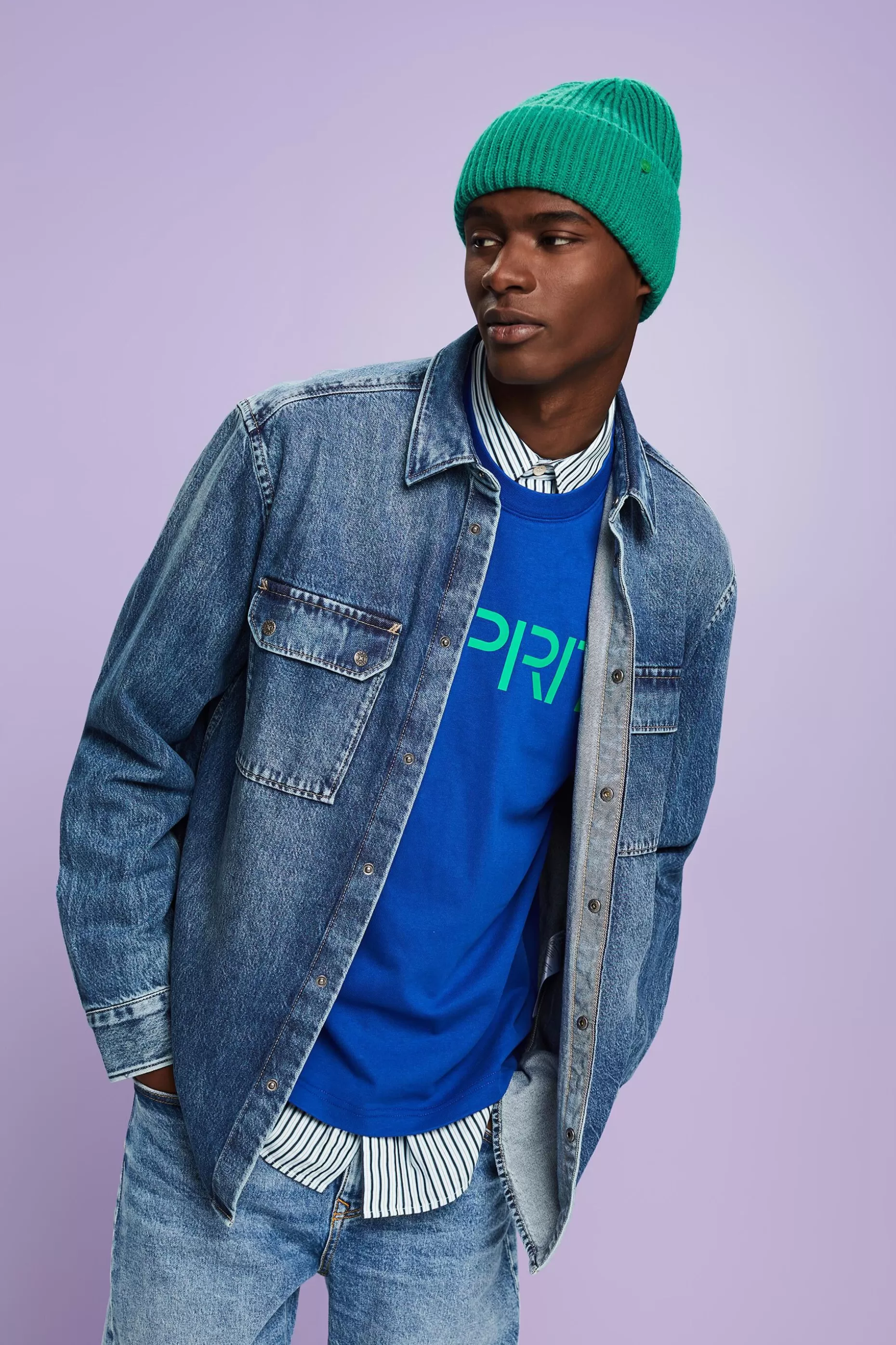 ESPRIT Long-Sleeve Denim Shirt at our Online Shop *Men Shirts