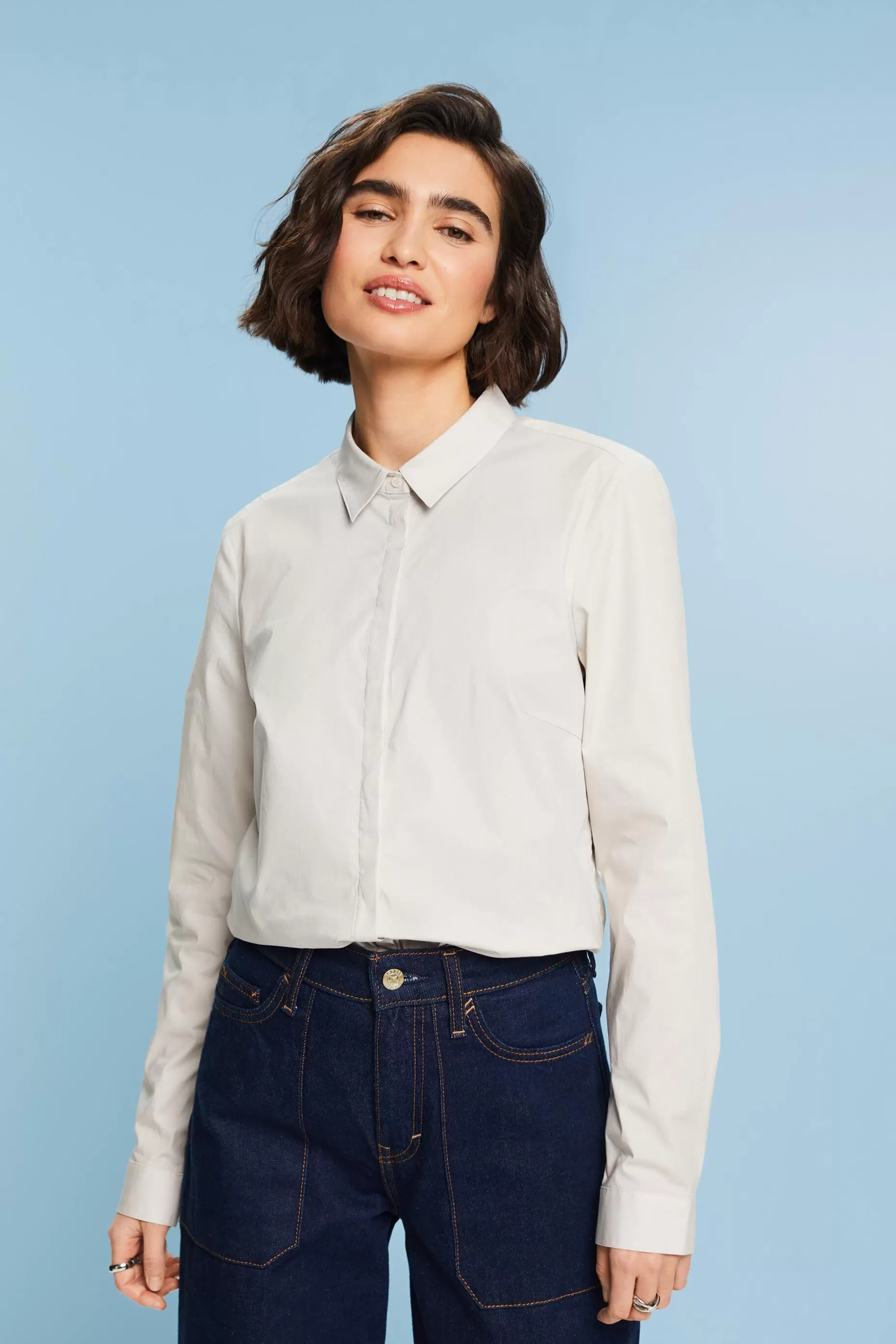 ESPRIT Long-Sleeve Poplin Shirt at our Online Shop *Women Shirts + Blouses