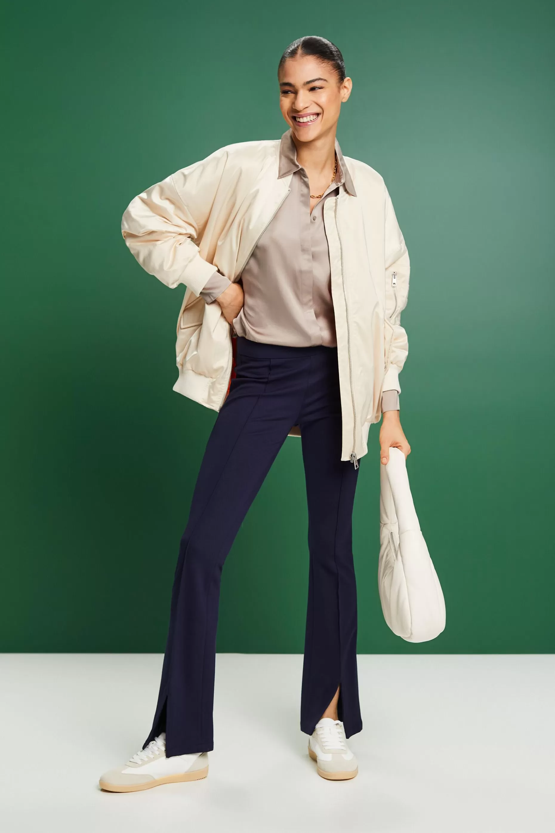 ESPRIT Long-Sleeve Satin Blouse at our Online Shop *Women Premium Picks