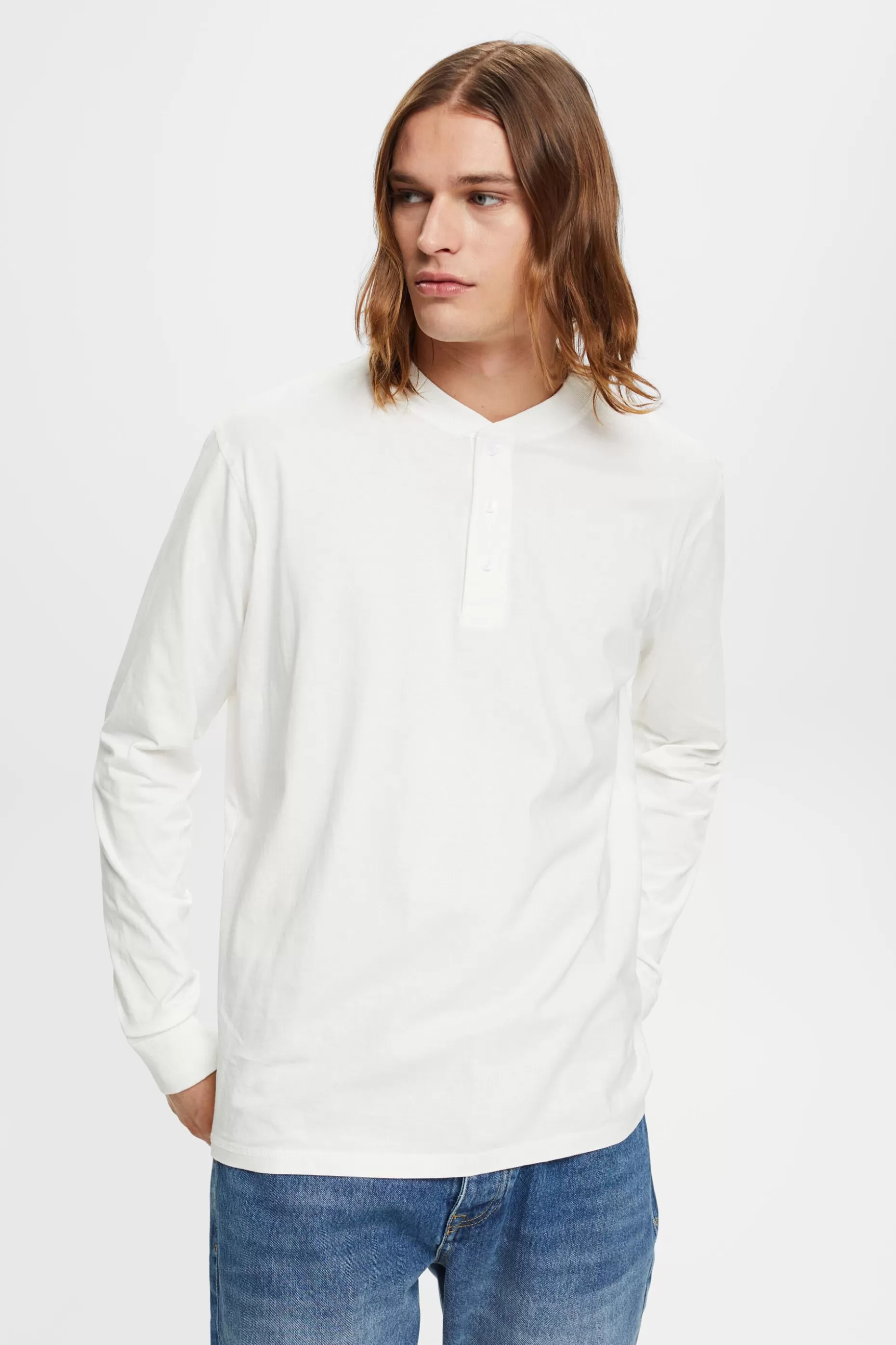 ESPRIT Long-sleeved top with buttons at our Online Shop * Sale Under $30