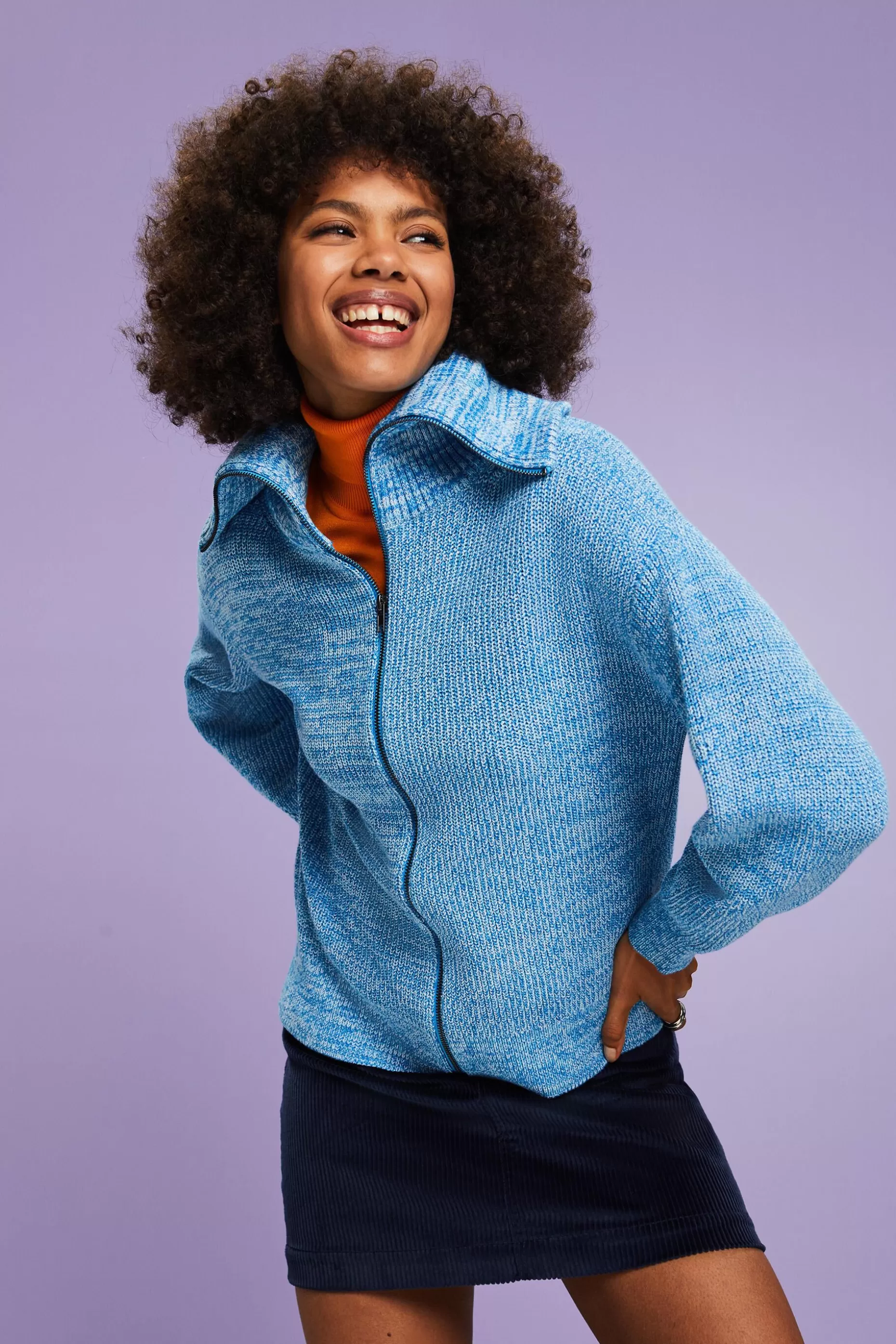 ESPRIT Marled Knit Turtleneck Cardigan at our Online Shop *Women Sweaters