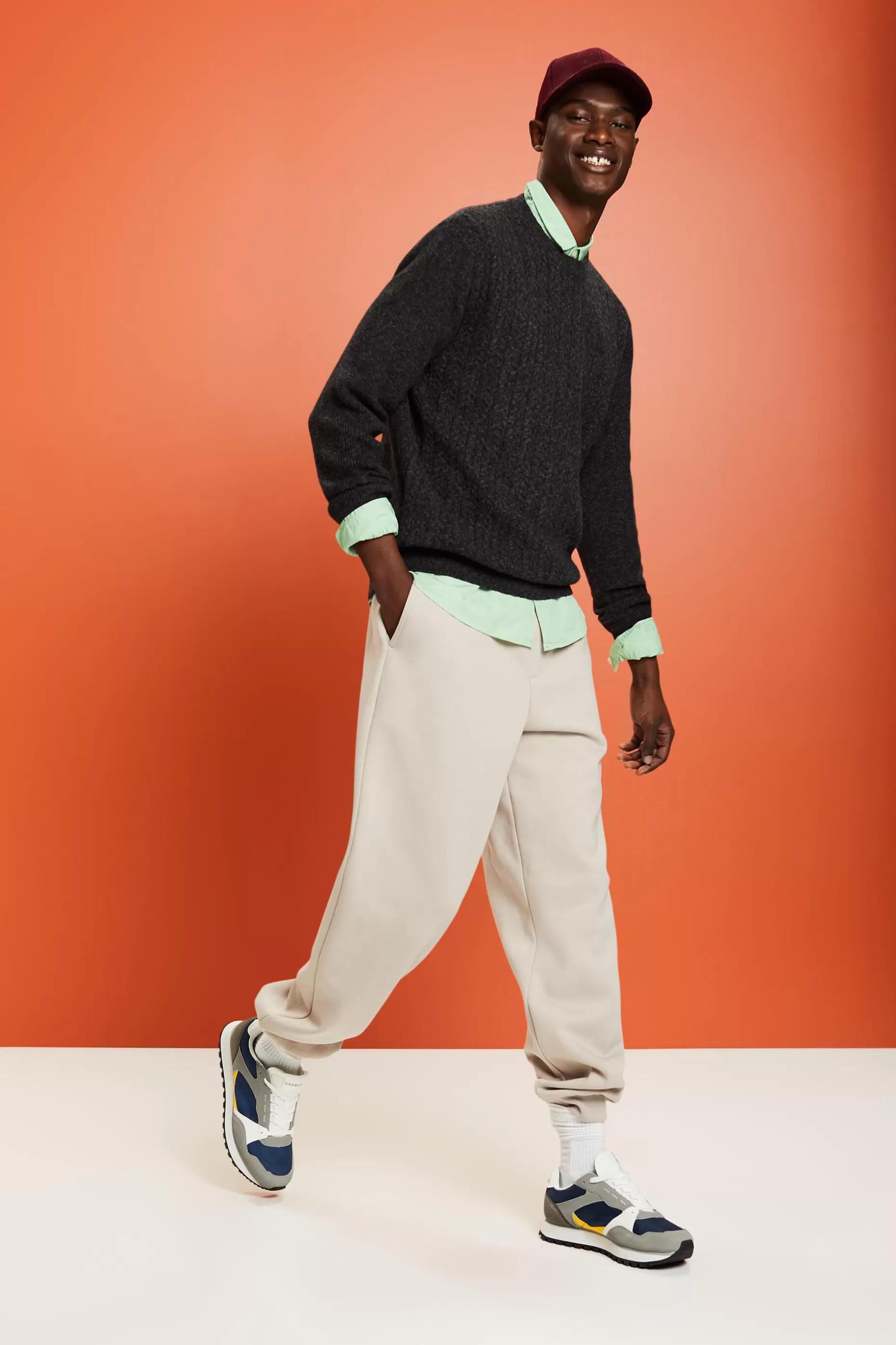 ESPRIT Melange Cable Knit Crewneck Sweater at our Online Shop *Boys Boys
