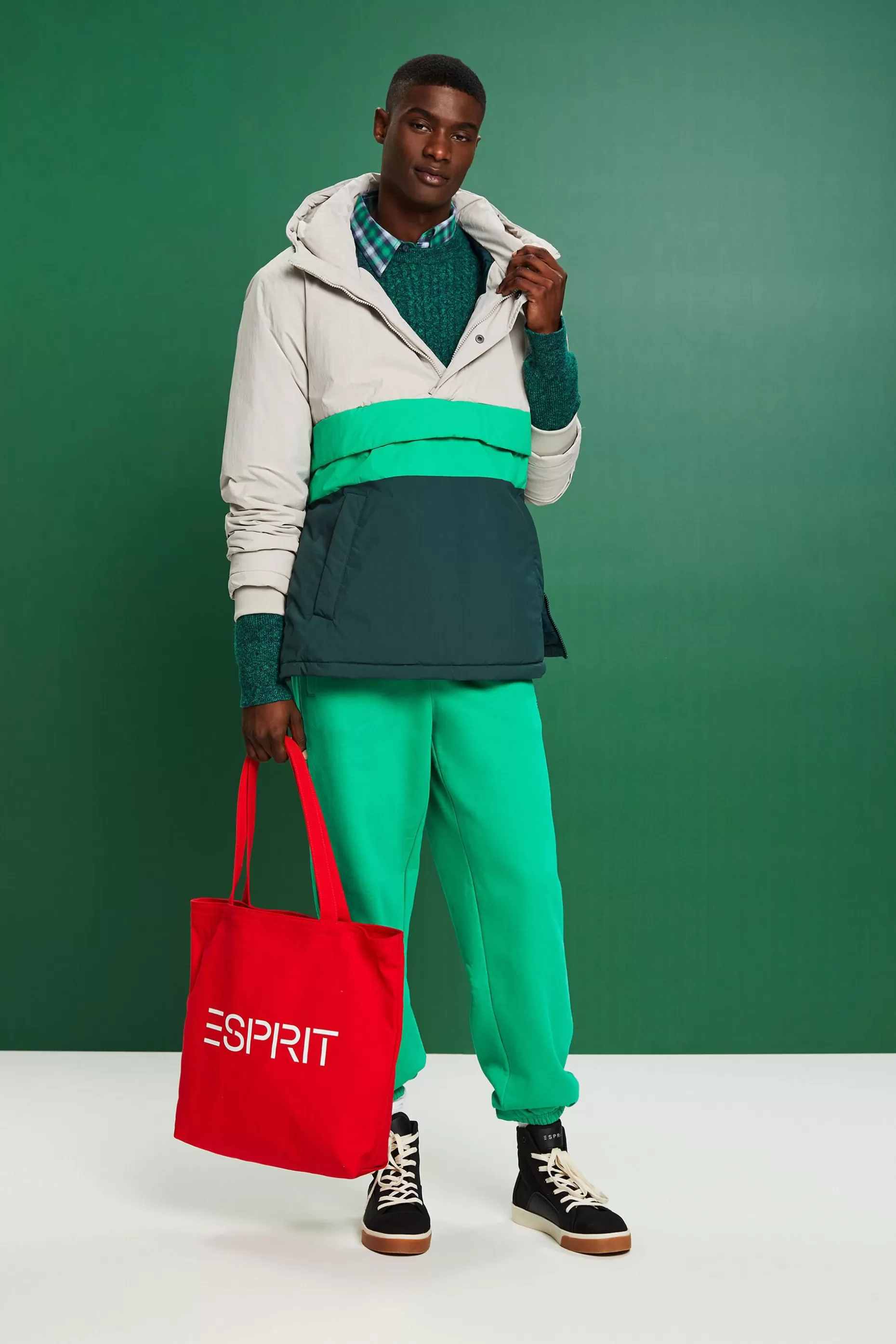 ESPRIT Melange Cable Knit Crewneck Sweater at our Online Shop *Men Sweaters