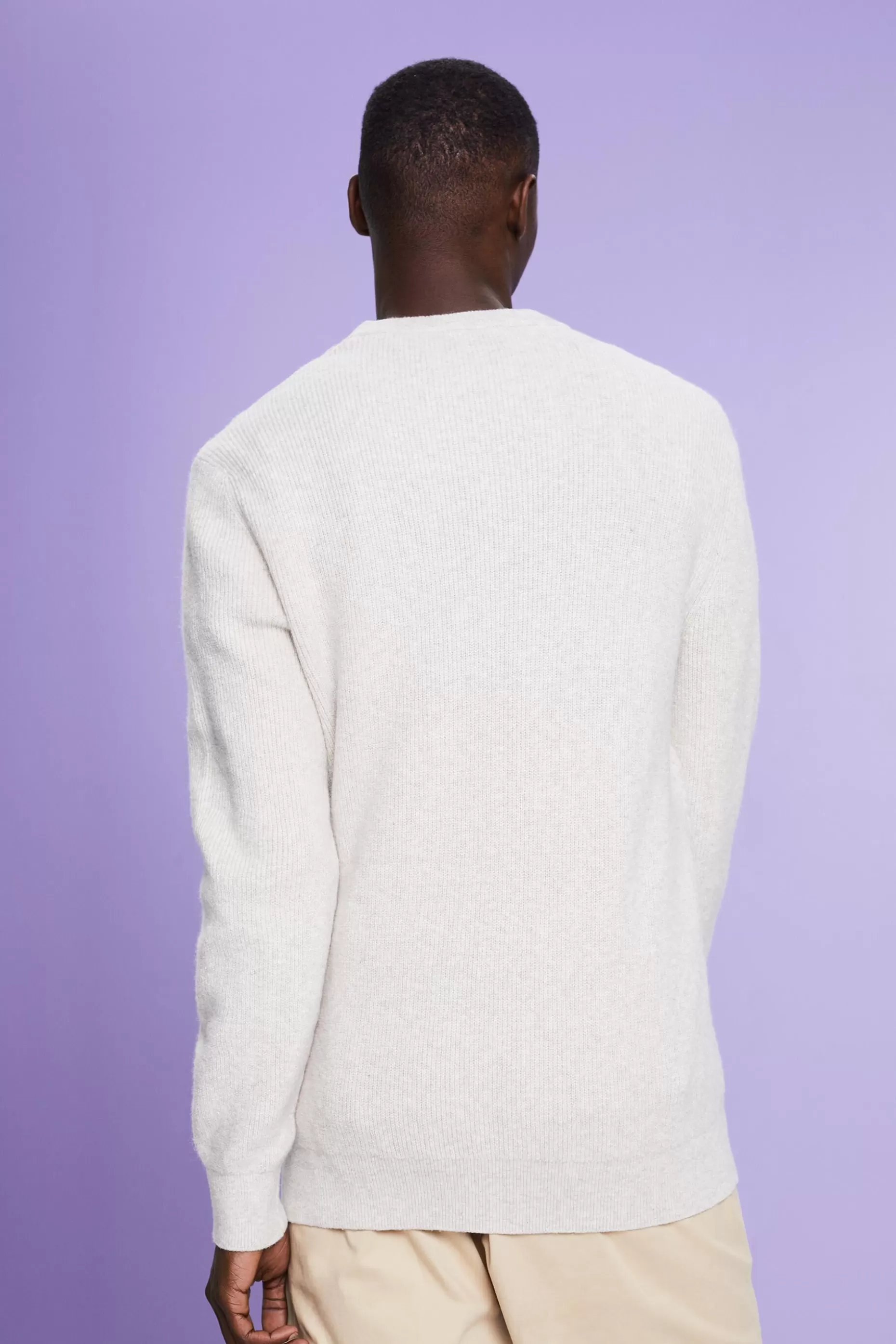 ESPRIT Melange Cable Knit Crewneck Sweater at our Online Shop *Men Sweaters