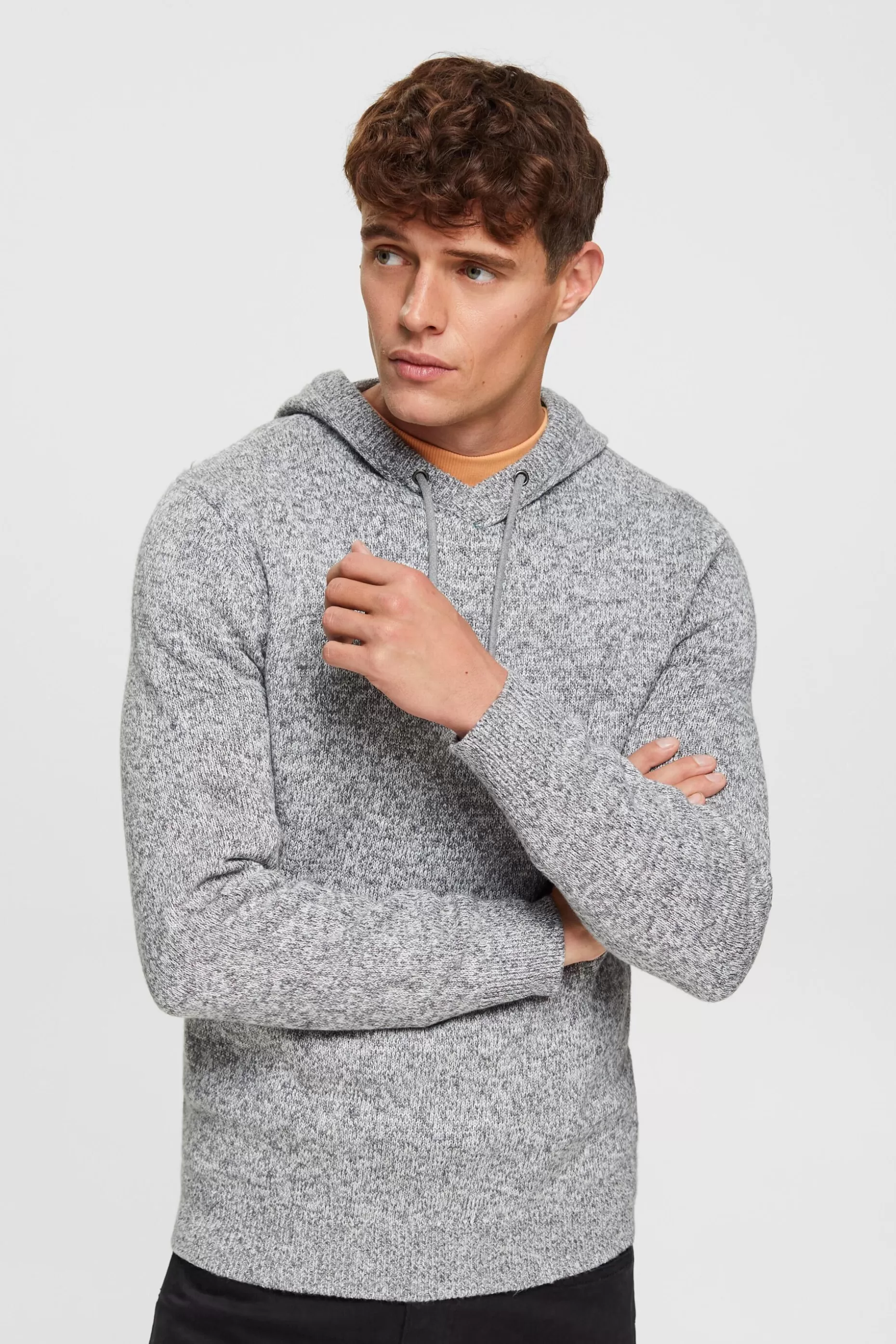 ESPRIT Melange Knit Hoodie at our Online Shop *Men Tops