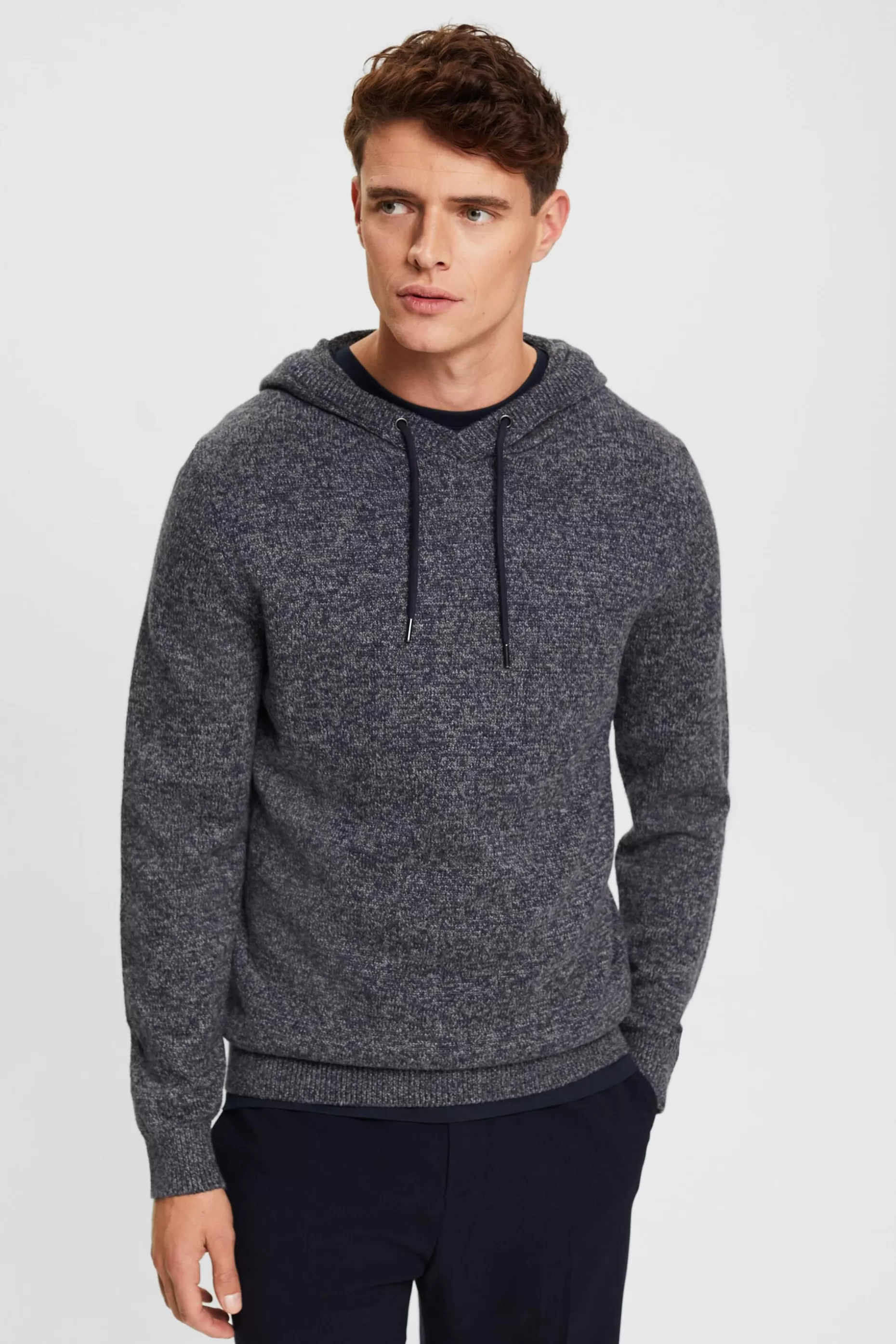 ESPRIT Melange Knit Hoodie at our Online Shop *Men Sweaters