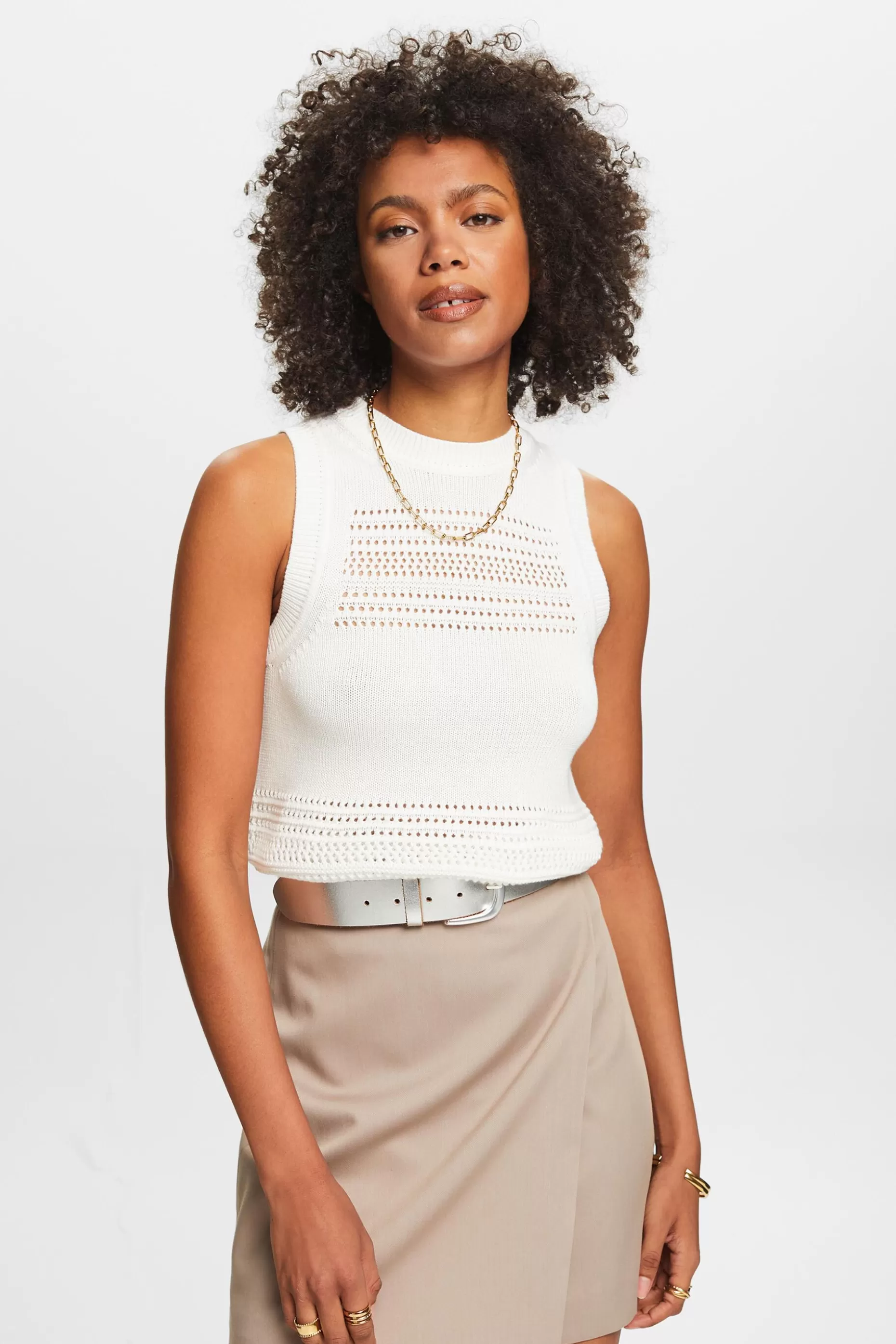 ESPRIT Mesh Sleeveless Sweater at our Online Shop *Women Sweaters