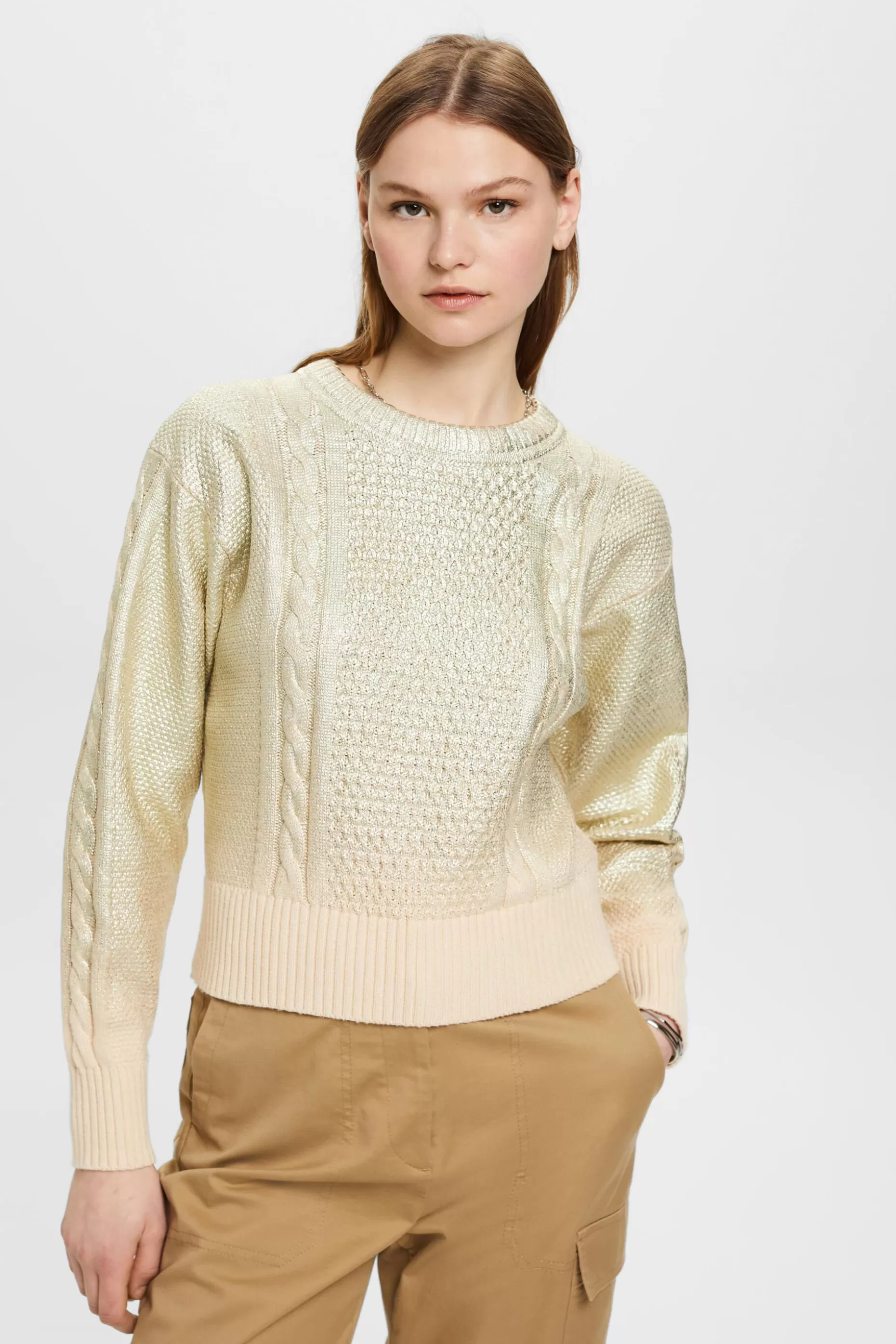 ESPRIT Metallic cable knit jumper at our Online Shop *Women Sweaters