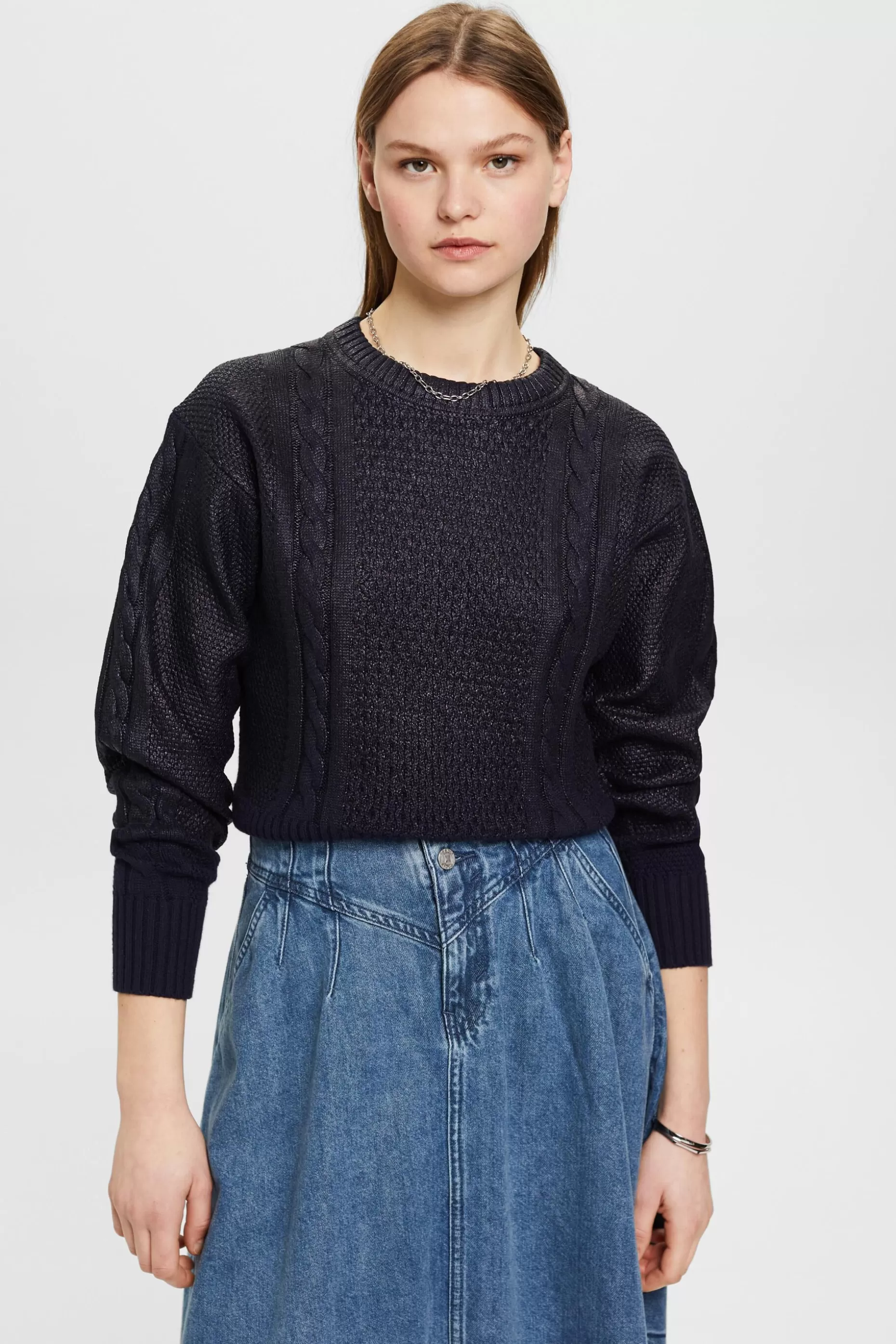 ESPRIT Metallic cable knit jumper at our Online Shop *Women Sweaters