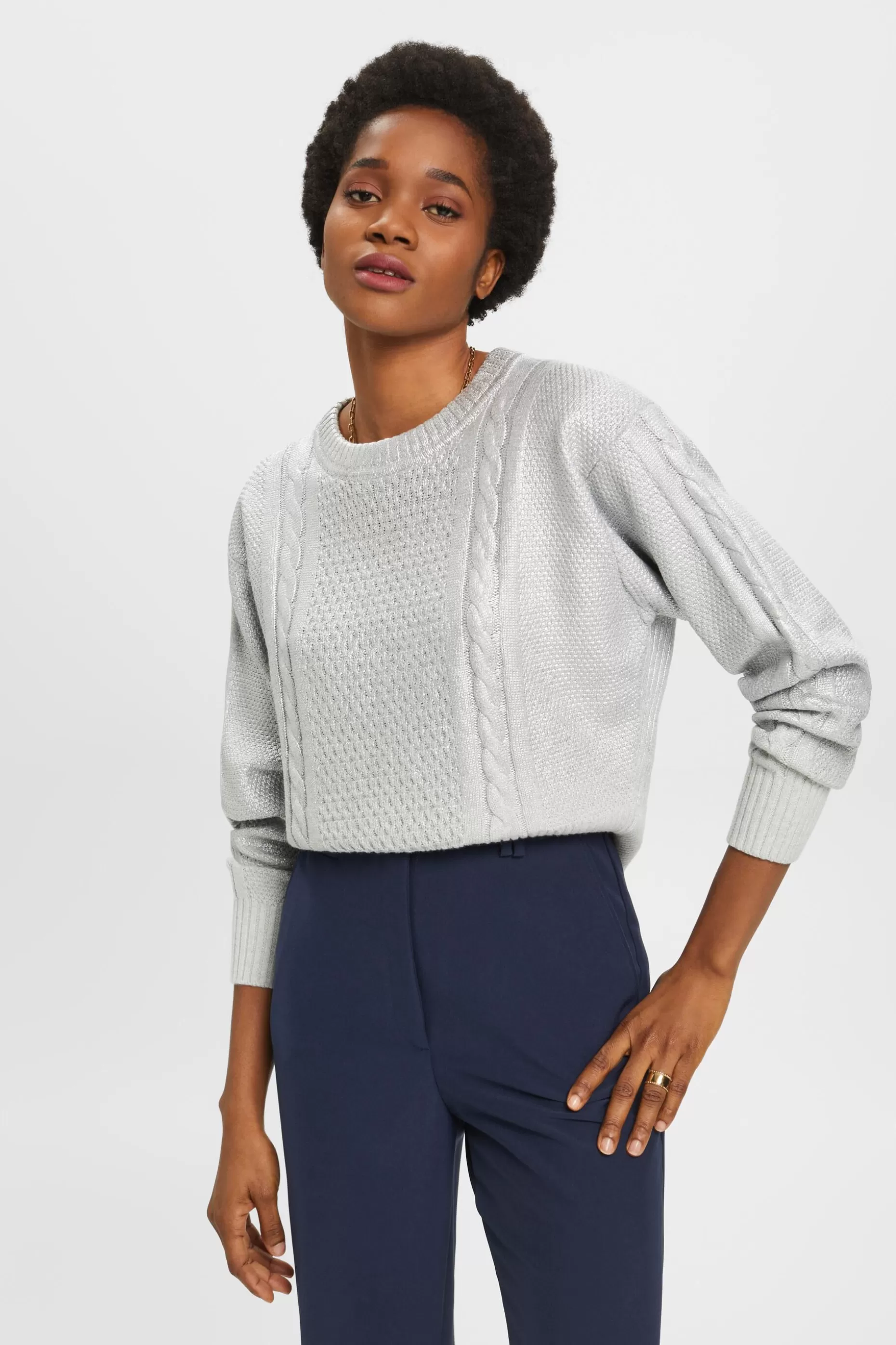 ESPRIT Metallic cable knit jumper at our Online Shop *Women Sweaters
