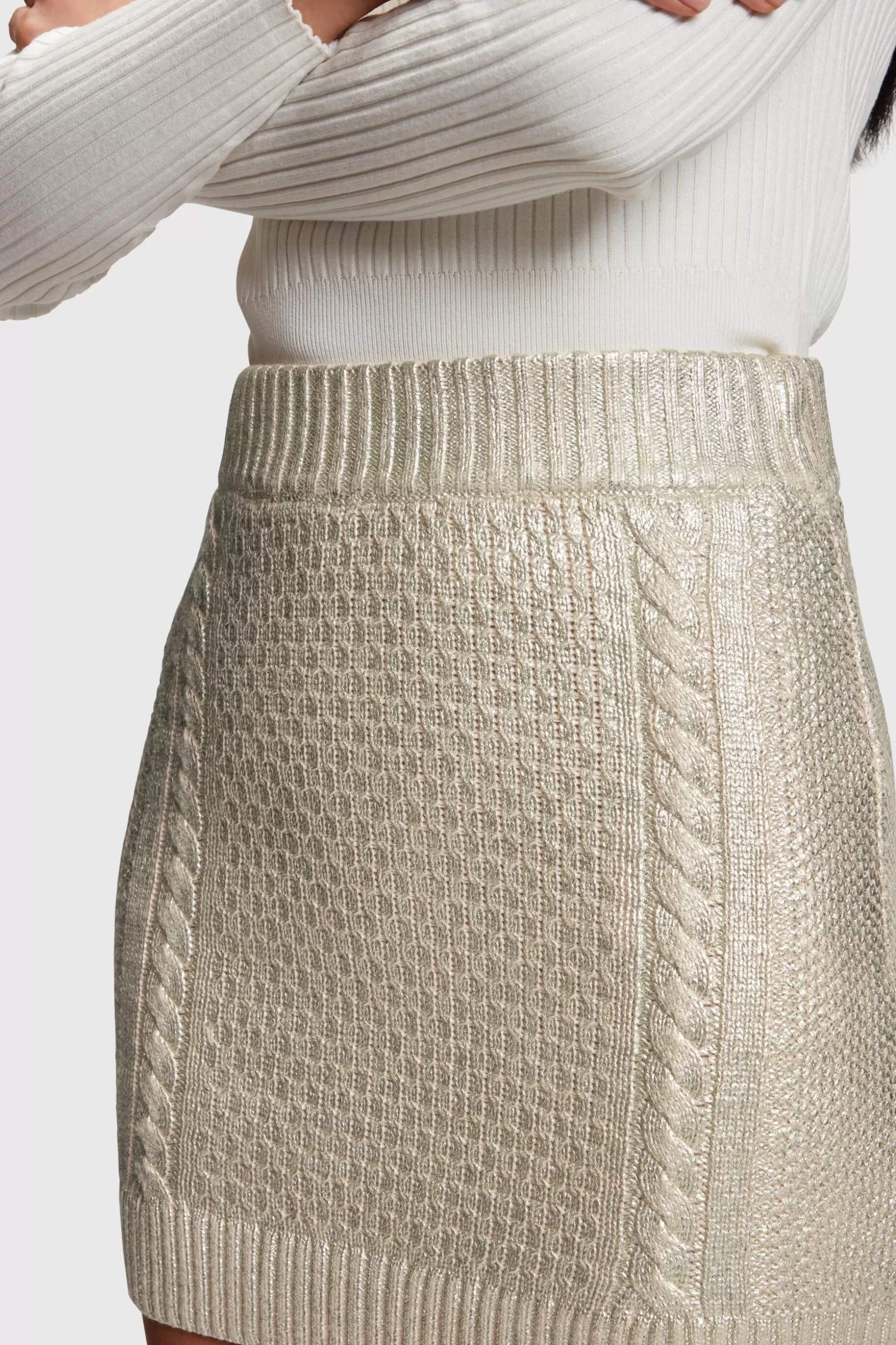 ESPRIT Metallic cable knit mini skirt at our Online Shop *Women Skirts + Shorts
