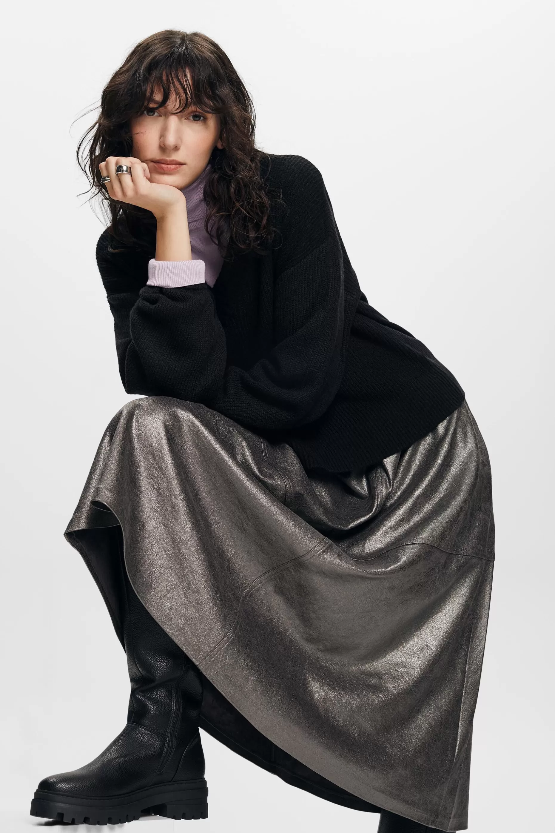 ESPRIT Metallic faux leather midi skirt at our Online Shop *Women Bottoms
