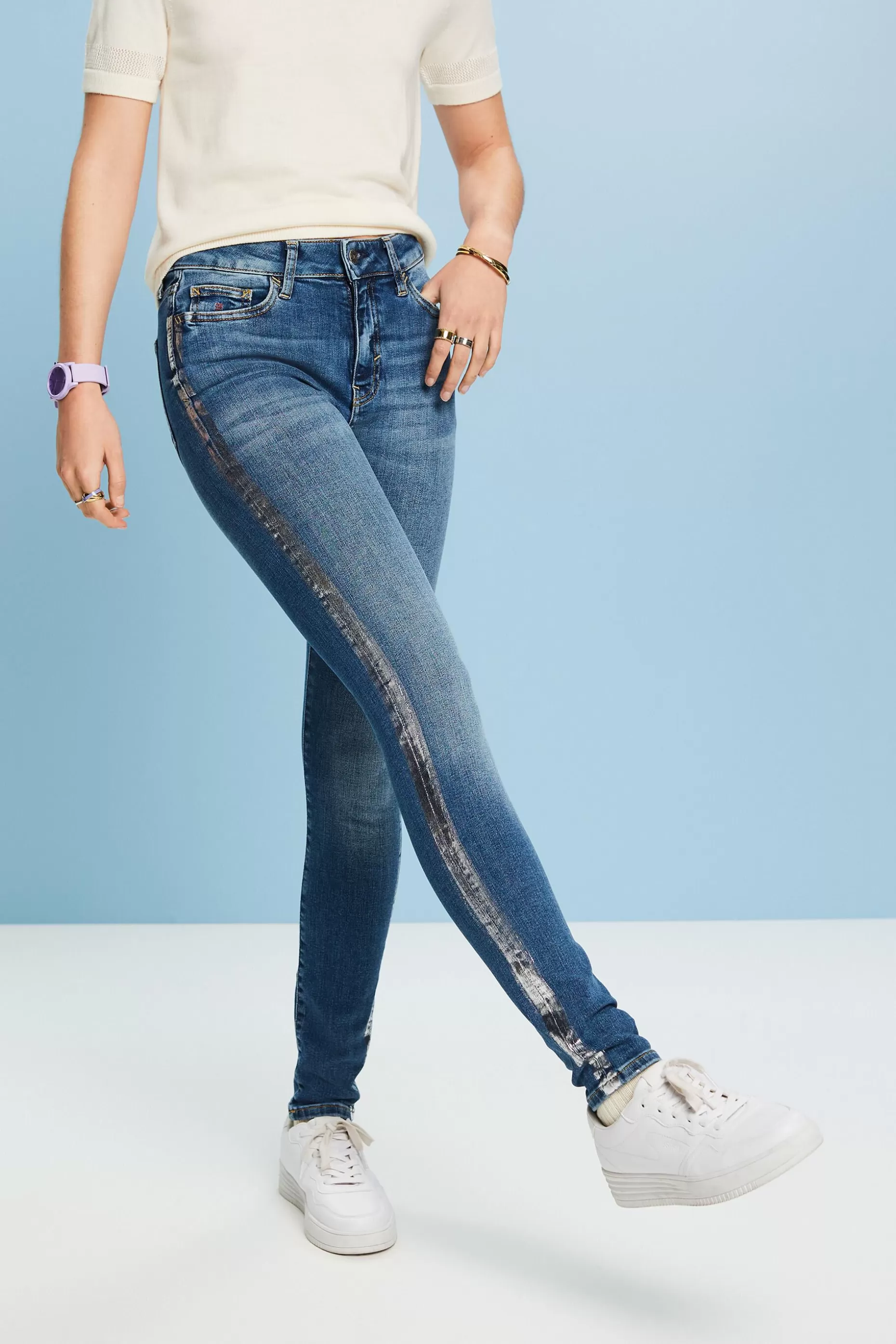 ESPRIT Metallic High-Rise Skinny Jeans at our Online Shop *Women Denim