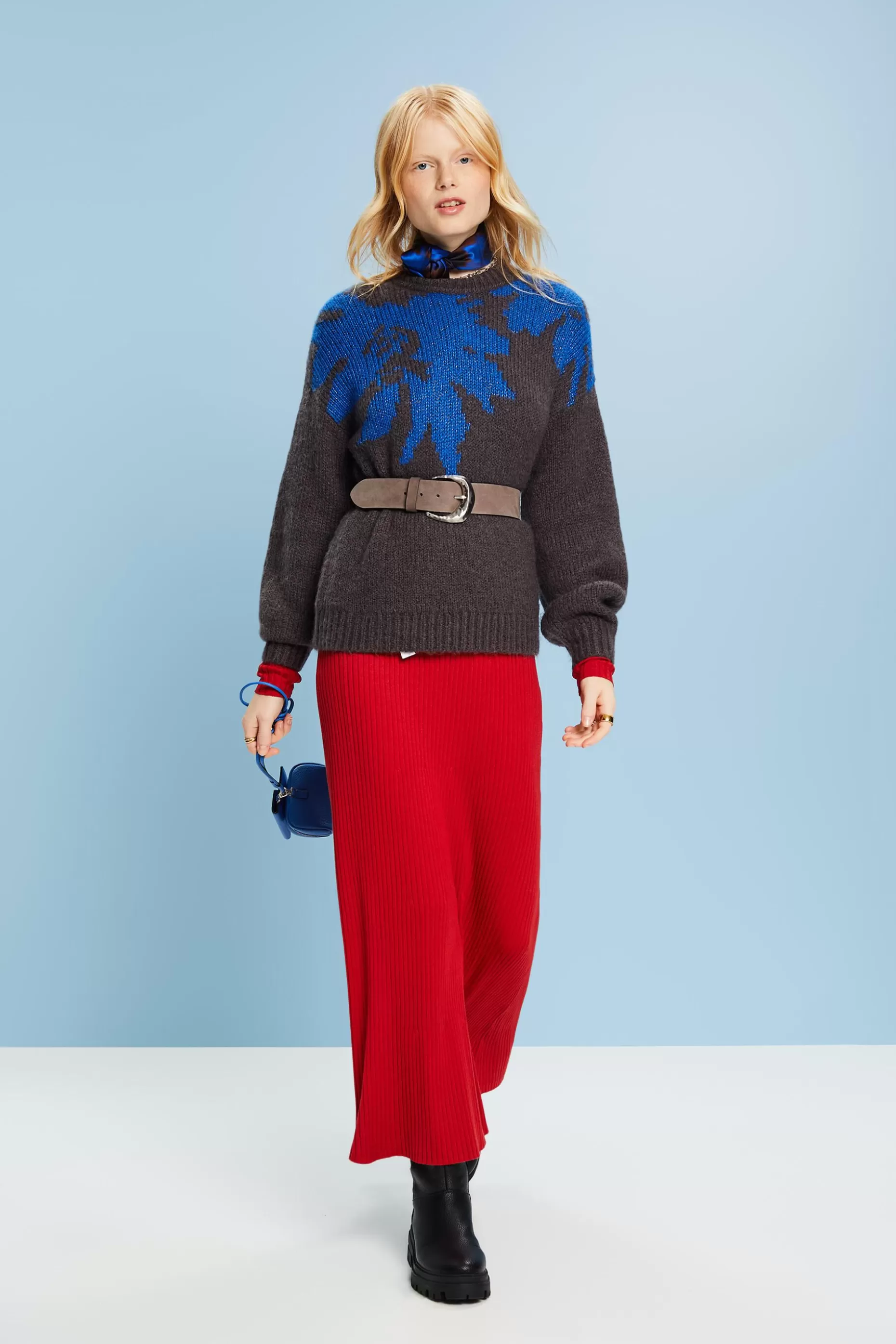 ESPRIT Metallic Jacquard Knit Sweater at our Online Shop *Women Tops