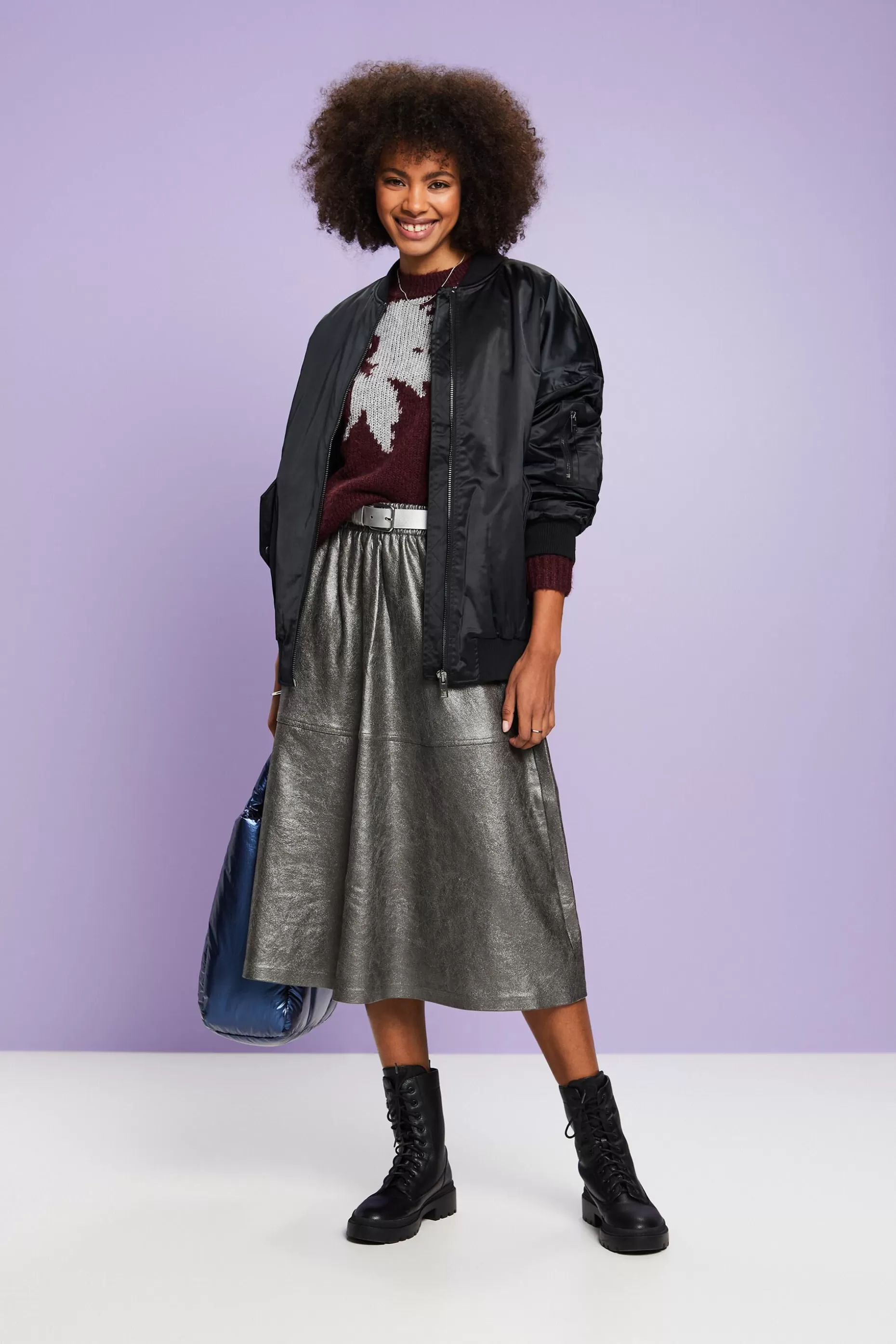 ESPRIT Metallic Jacquard Knit Sweater at our Online Shop *Women Sweaters