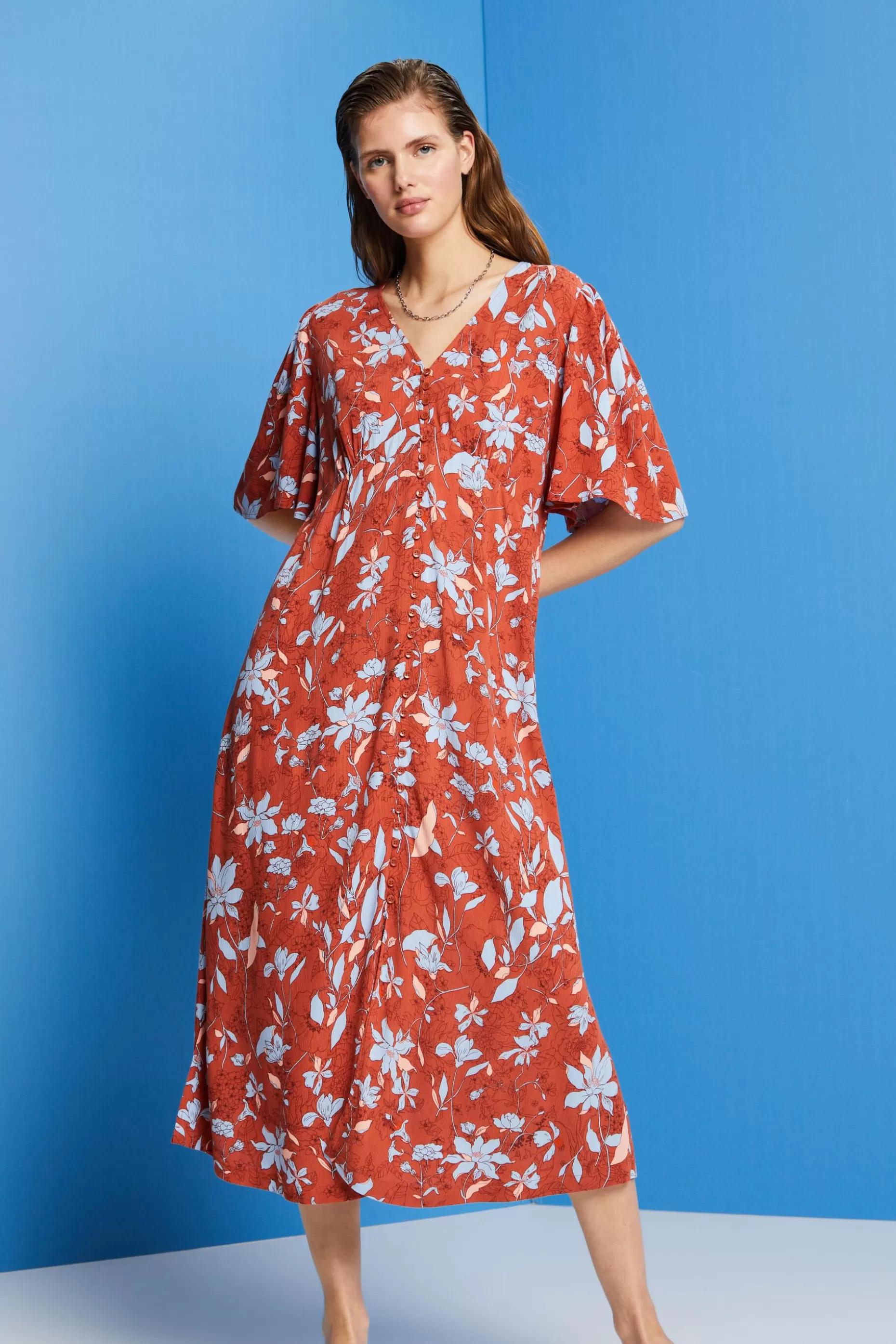 ESPRIT Midi dress with all-over pattern at our Online Shop *Women Dresses + Jumpsuits