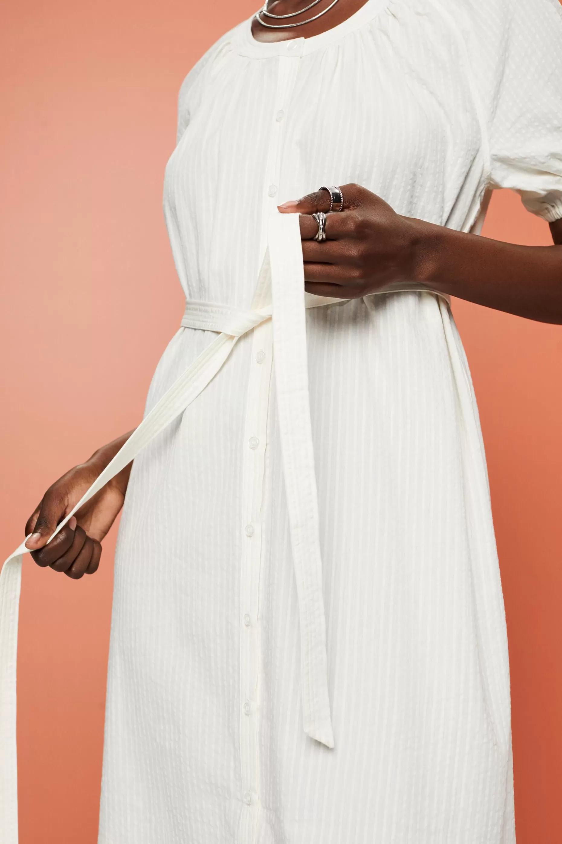 ESPRIT Midi shirt dress with a tie belt, cotton blend at our Online Shop * Sale Above $75+