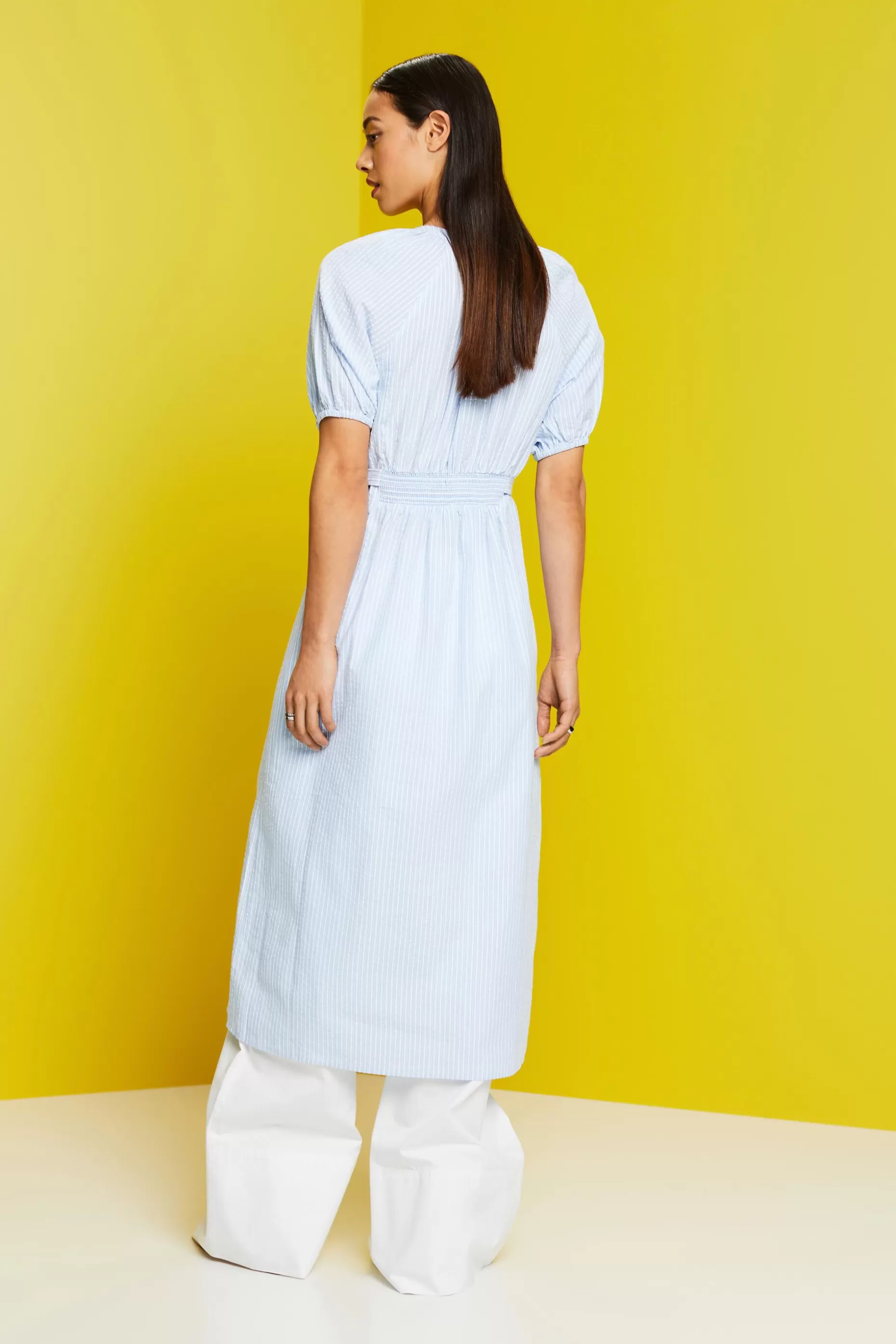 ESPRIT Midi shirt dress with a tie belt, cotton blend at our Online Shop *Women Dresses + Jumpsuits