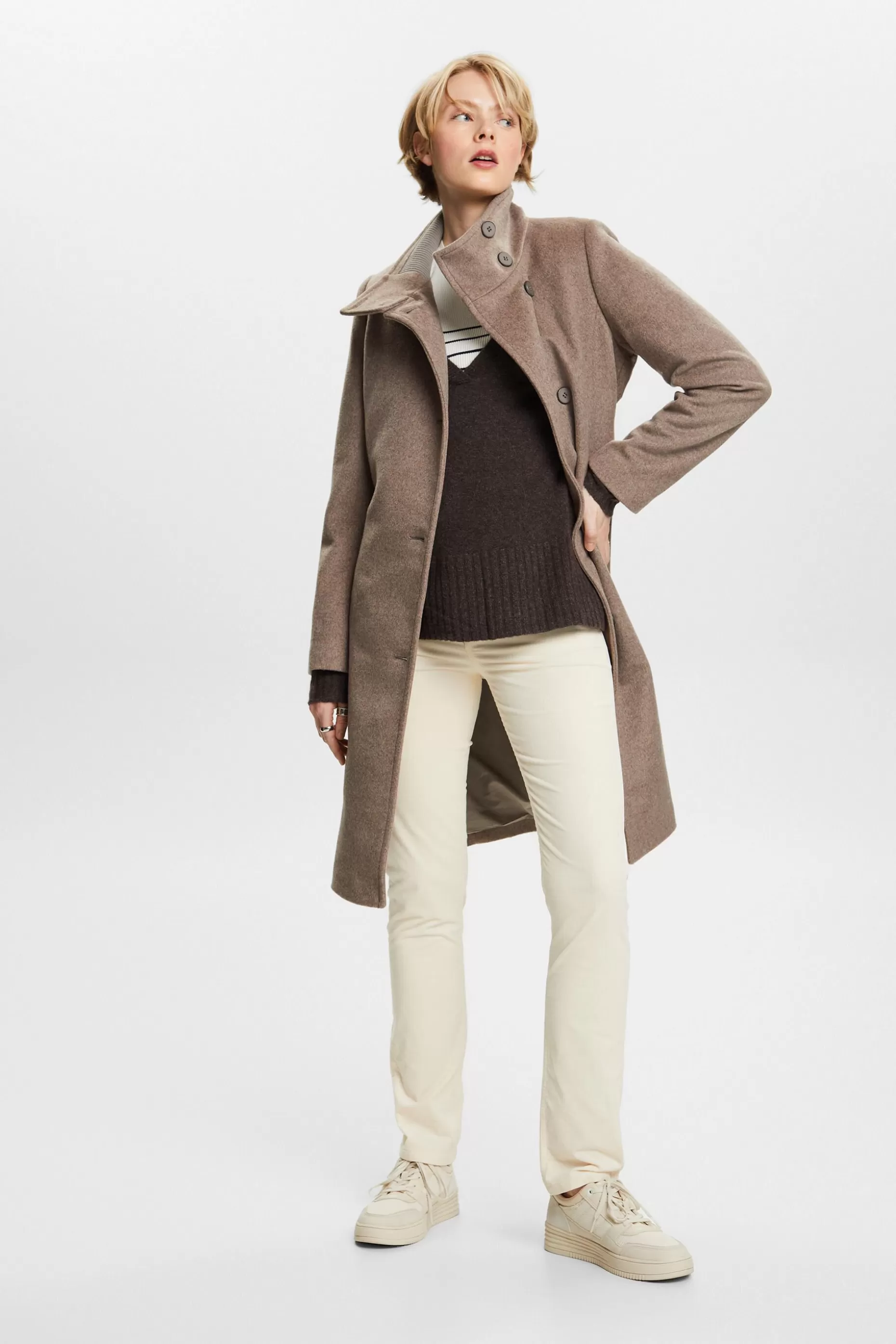 ESPRIT Mid-Rise Slim Corduroy Trousers at our Online Shop *Women Bottoms