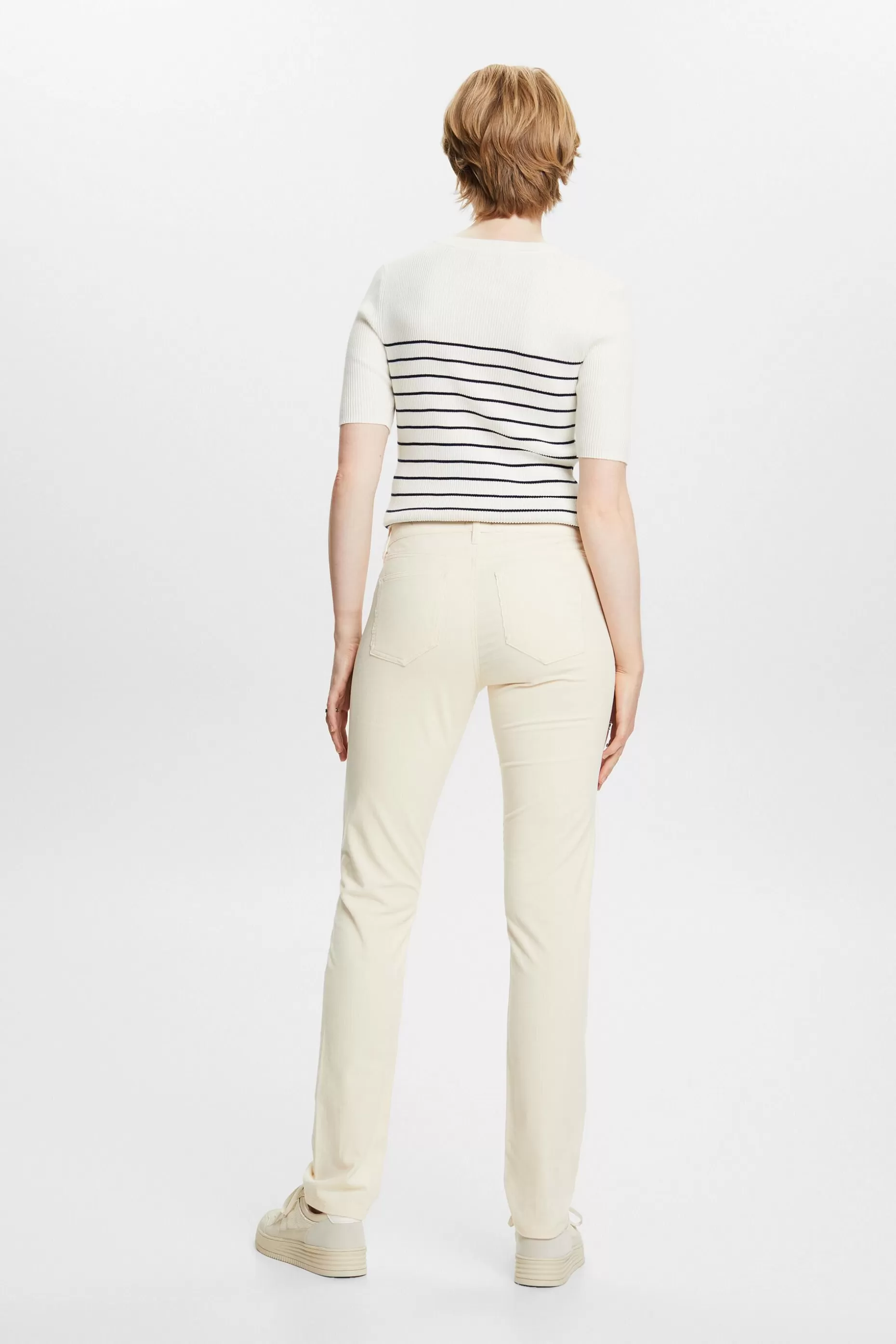 ESPRIT Mid-Rise Slim Corduroy Trousers at our Online Shop *Women Bottoms