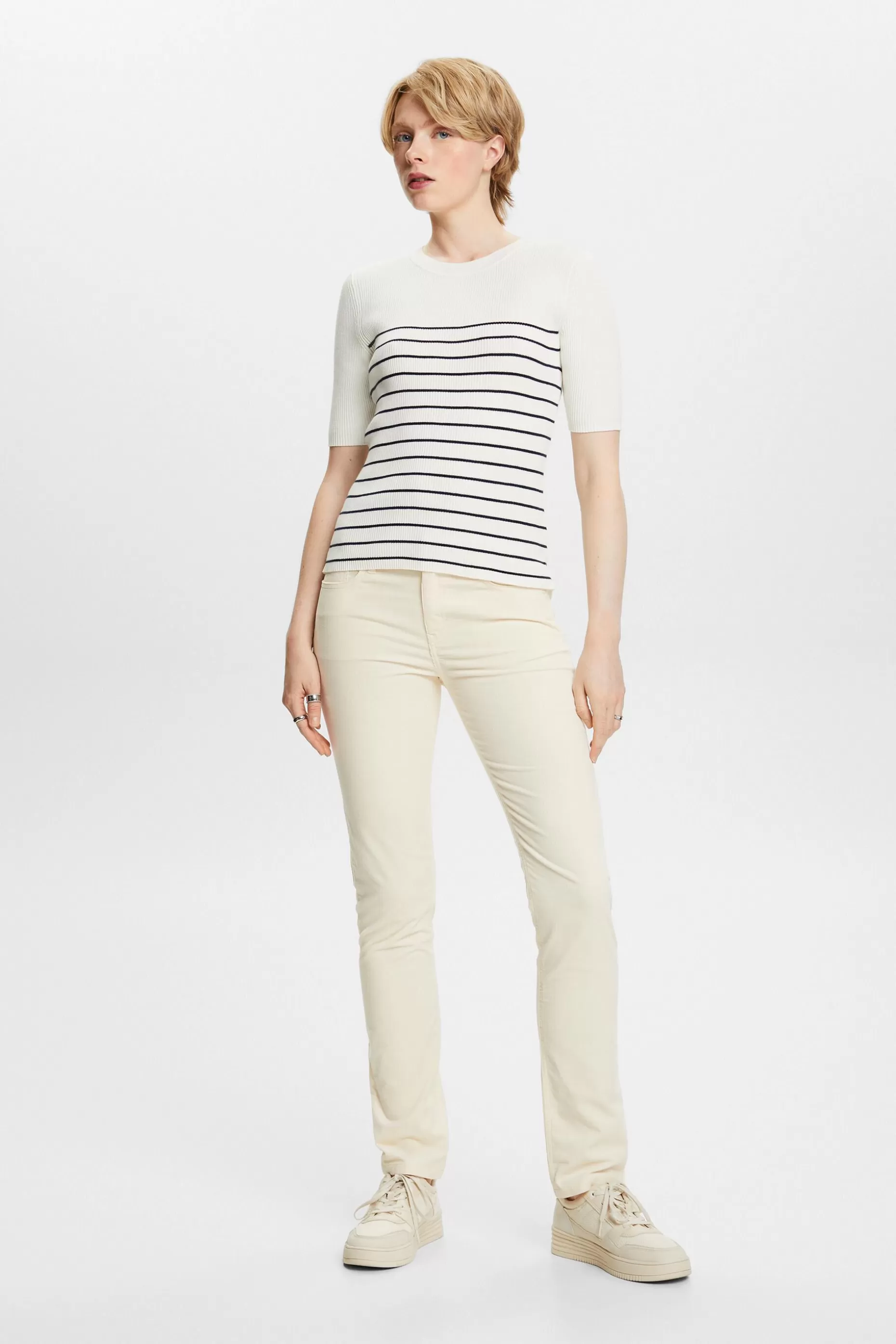 ESPRIT Mid-Rise Slim Corduroy Trousers at our Online Shop *Women Pants + Joggers