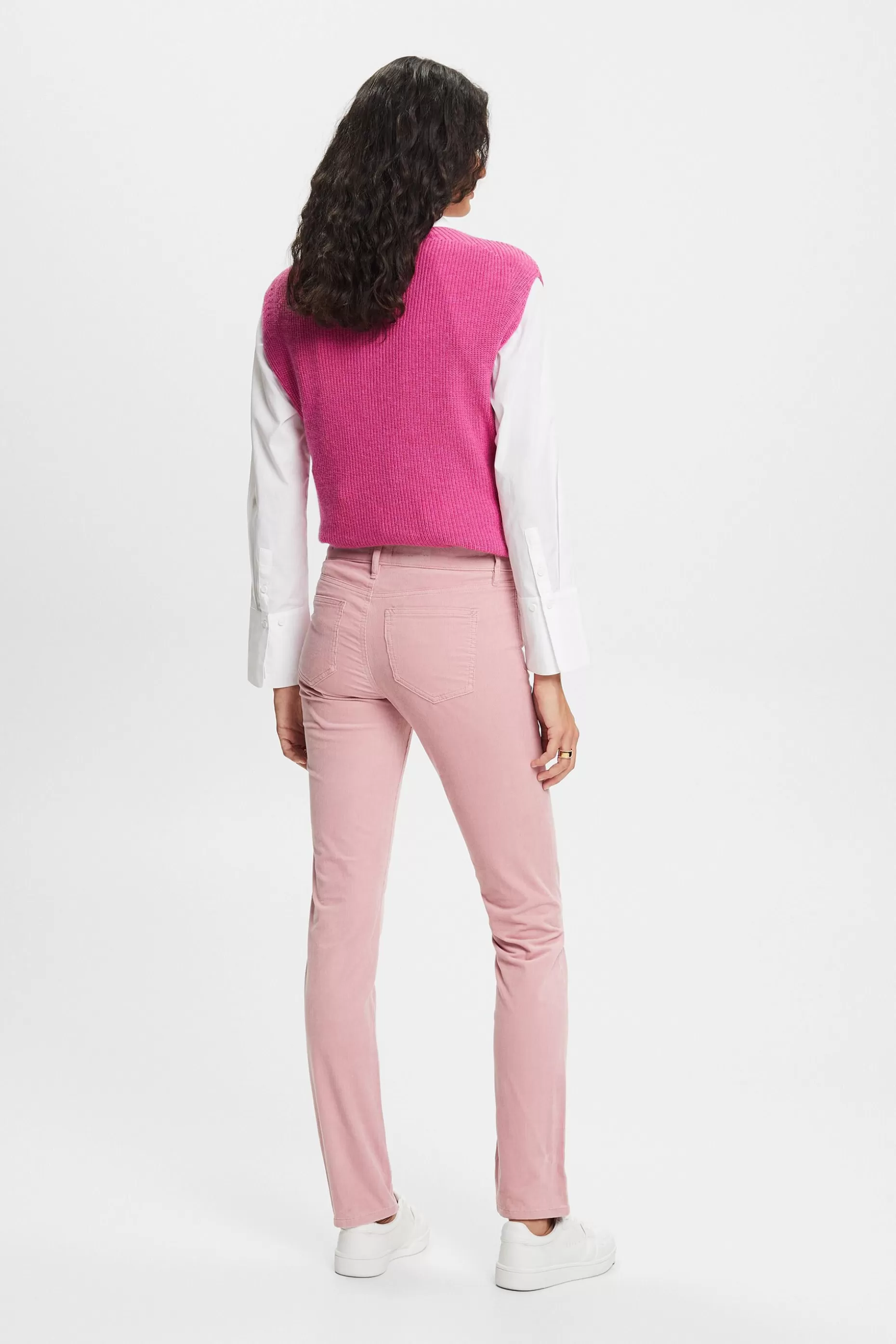 ESPRIT Mid-Rise Slim Corduroy Trousers at our Online Shop *Women Pants + Joggers