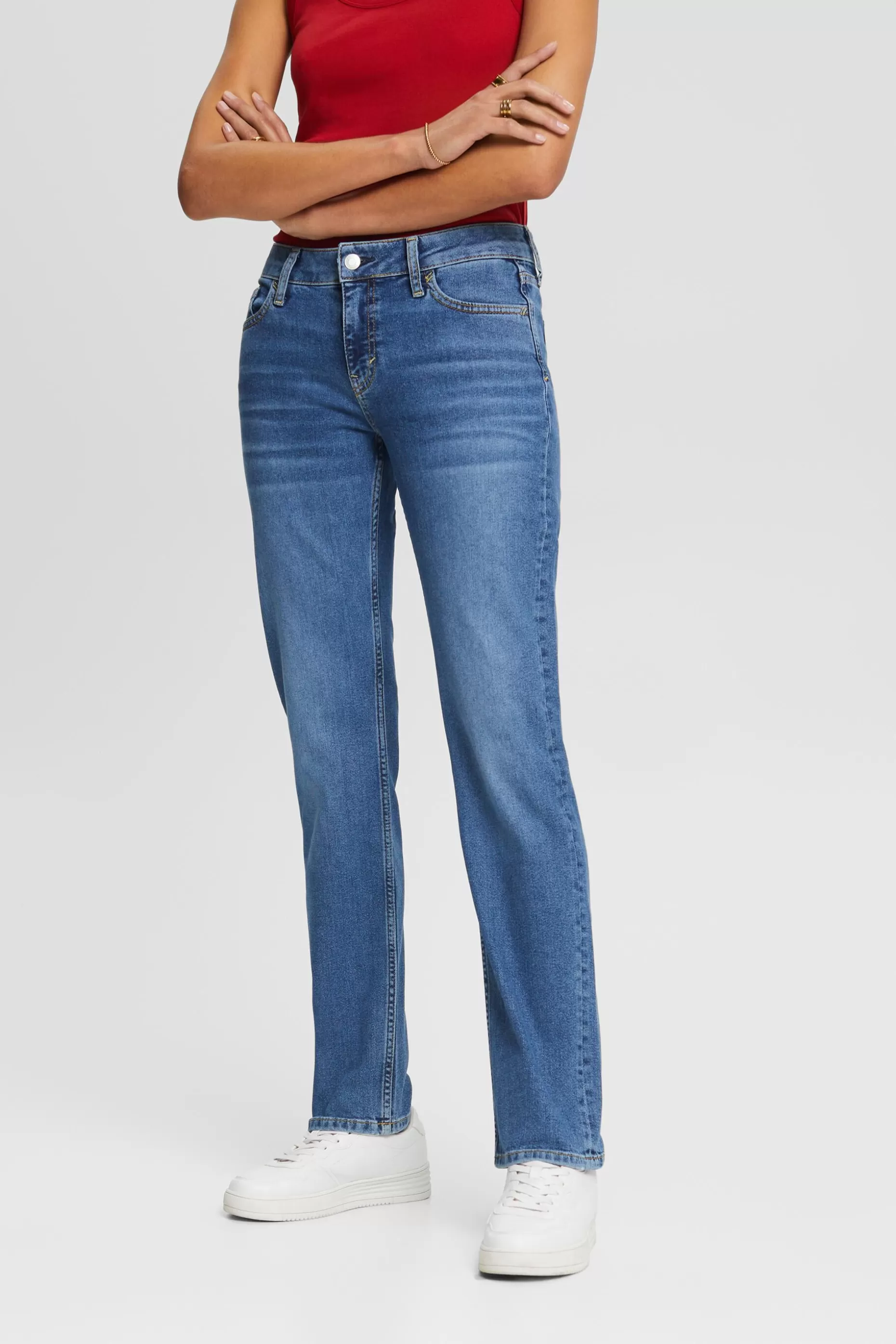 ESPRIT Mid-Rise Straight Jeans at our Online Shop *Women Denim