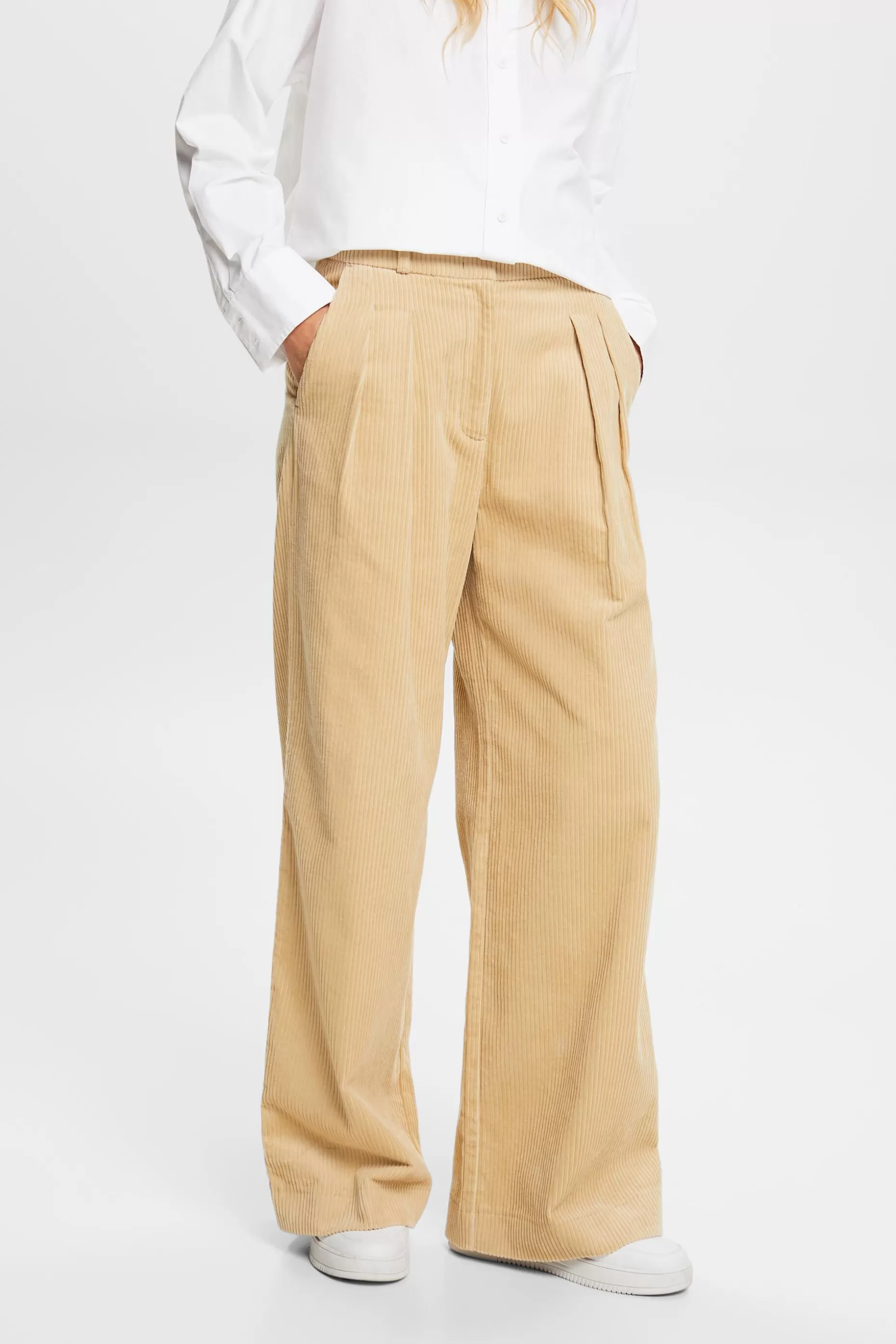 ESPRIT Mid-Rise Wide-Leg Corduroy Pants at our Online Shop *Women Bottoms