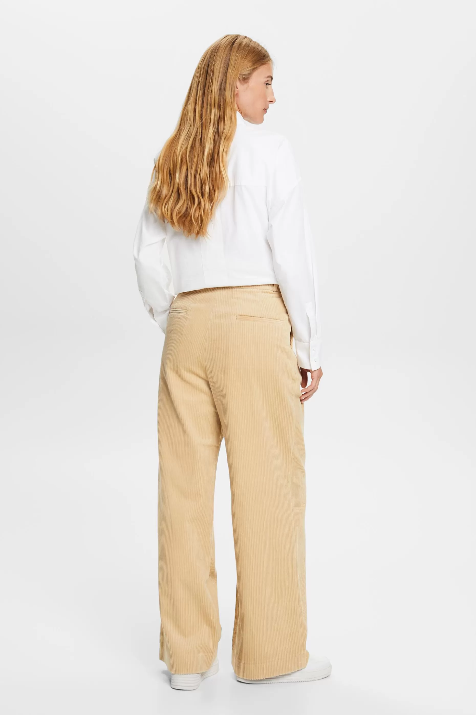 ESPRIT Mid-Rise Wide-Leg Corduroy Pants at our Online Shop *Women Bottoms