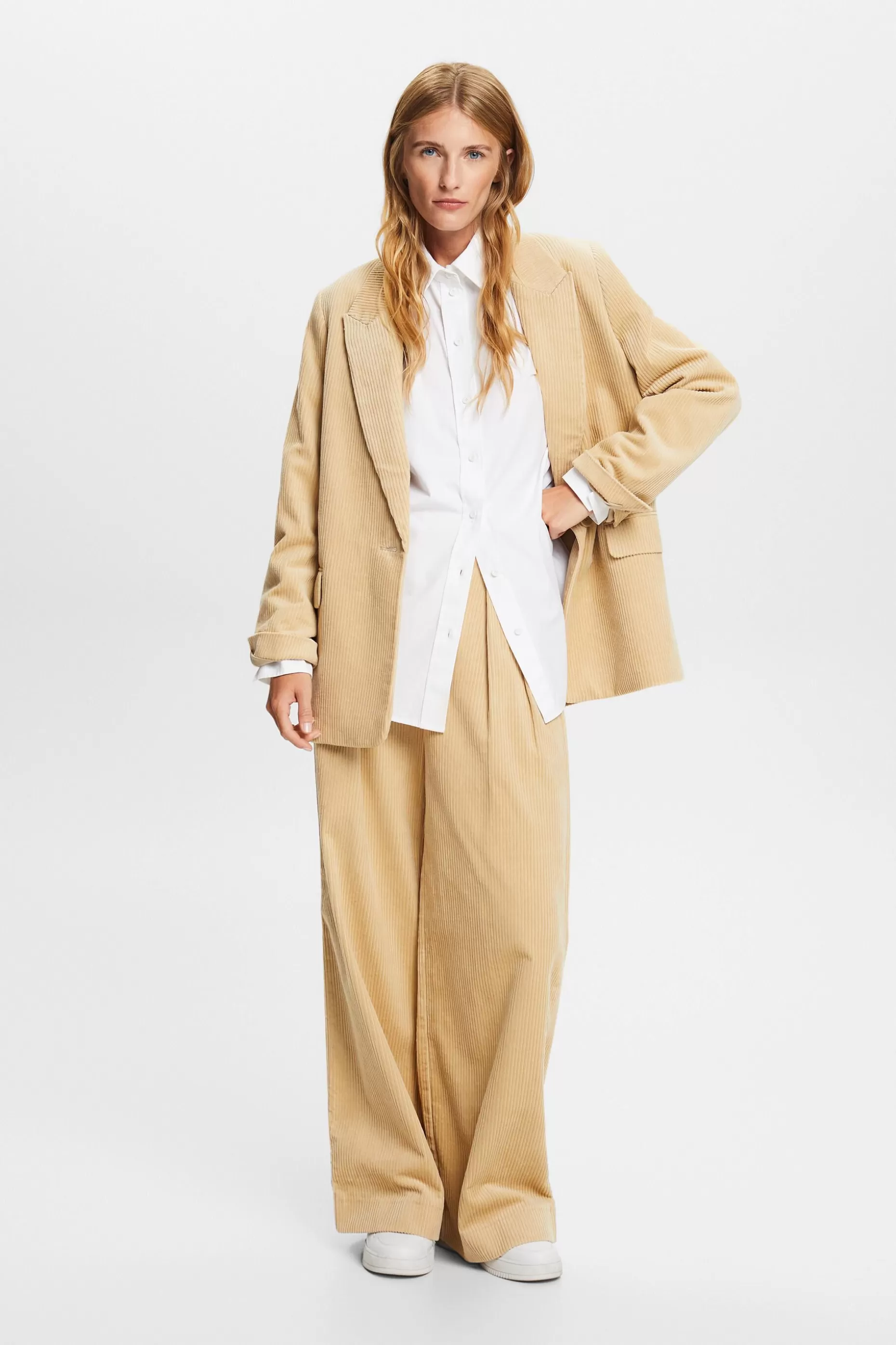 ESPRIT Mid-Rise Wide-Leg Corduroy Pants at our Online Shop *Women Bottoms