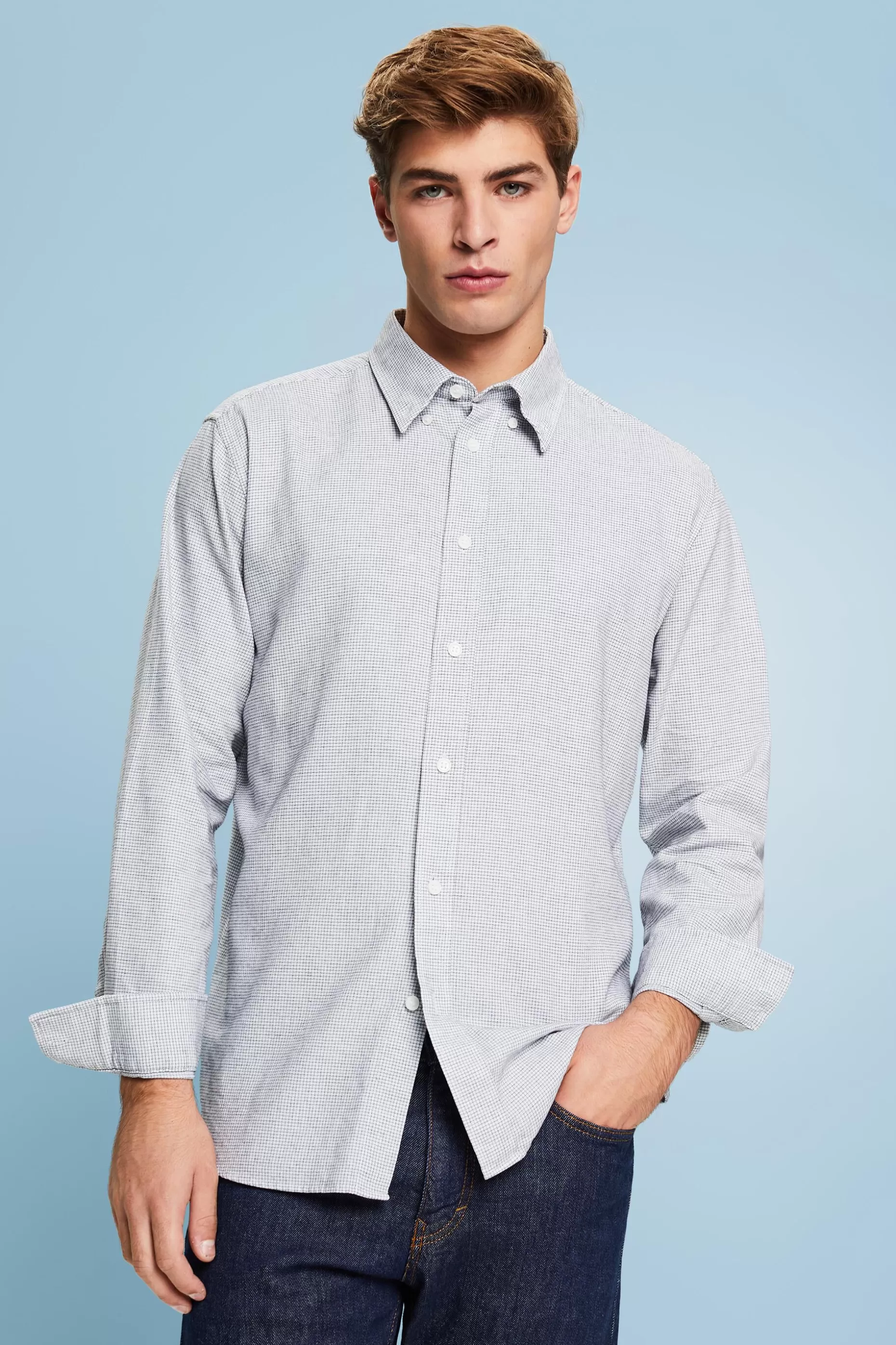 ESPRIT Mini Checked Cotton Regular Fit Shirt at our Online Shop *Boys Boys