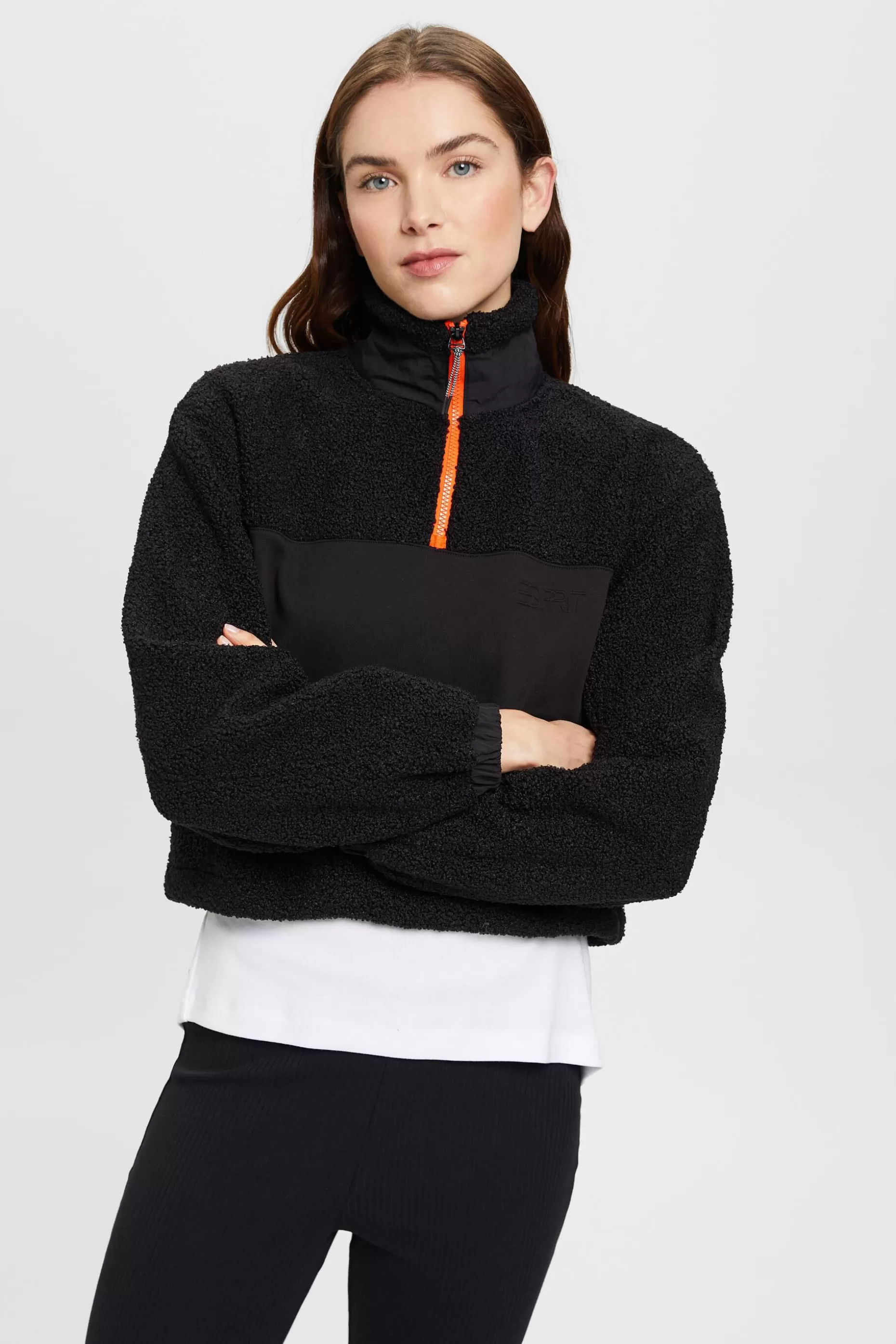 ESPRIT Mixed material half-zip sweatshirt at our Online Shop * Sale Above $75+