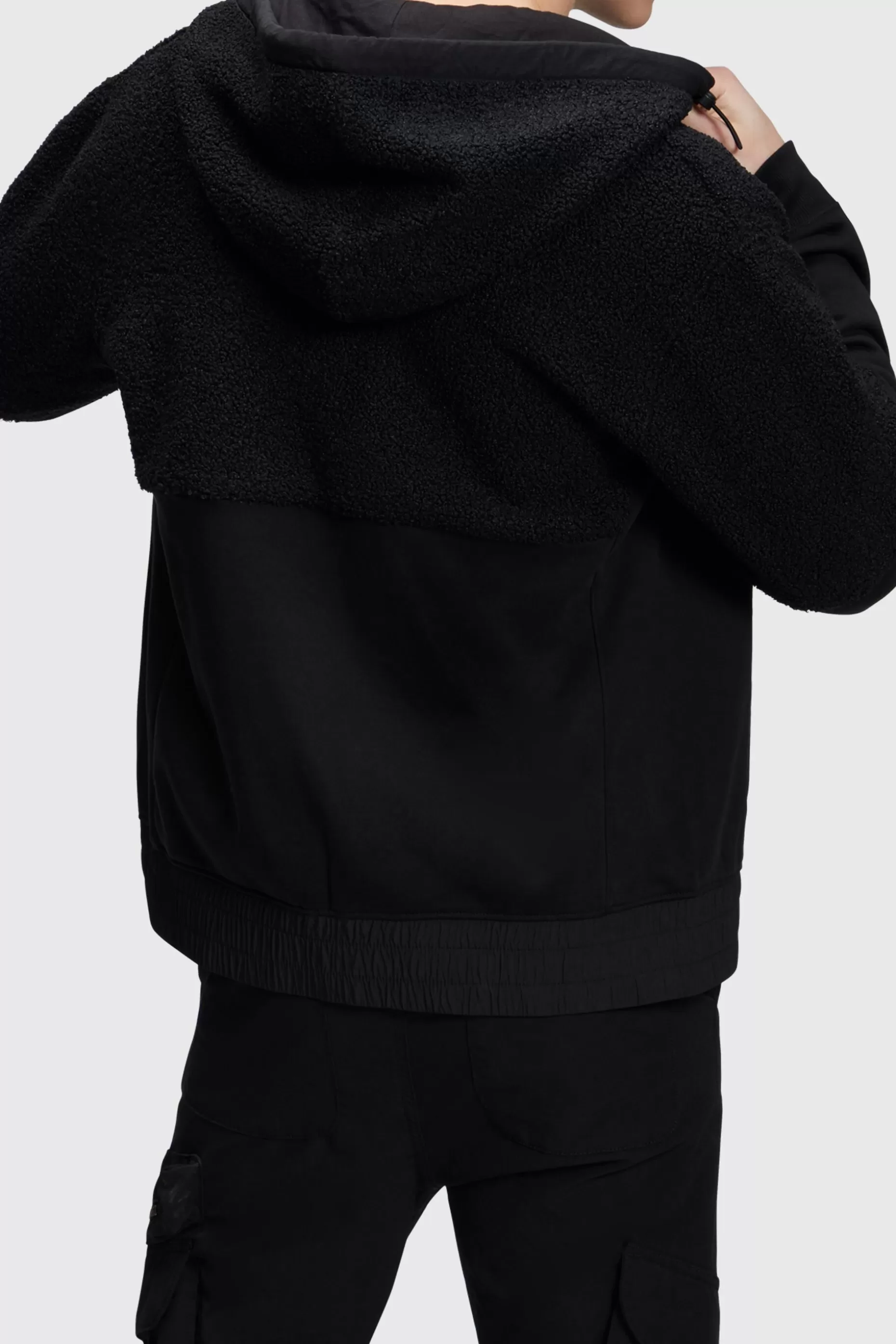 ESPRIT Mixed material zip-up hoodie at our Online Shop *Men Tops