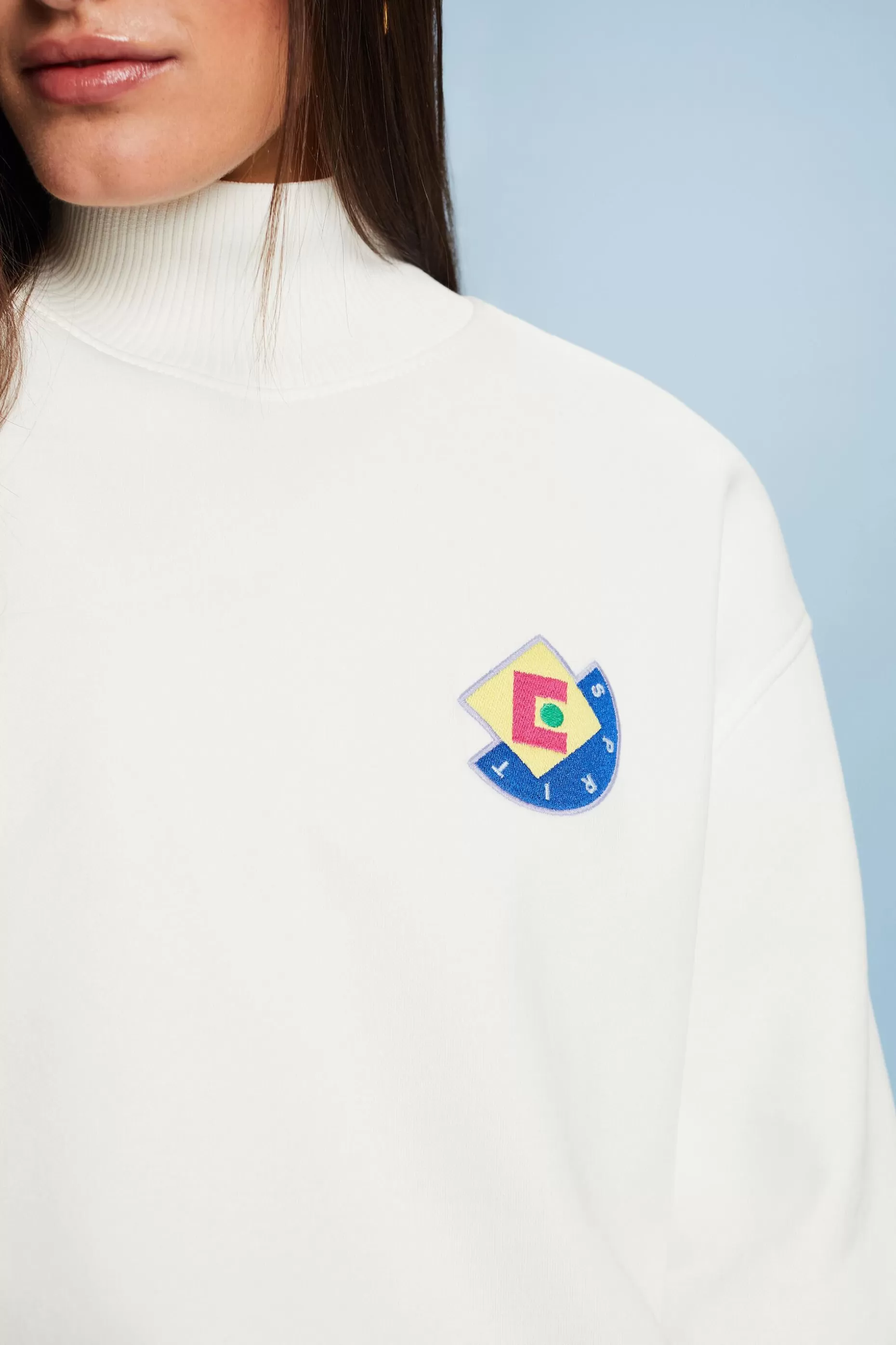 ESPRIT Mock Neck Logo Sweatshirt at our Online Shop *Women Tops