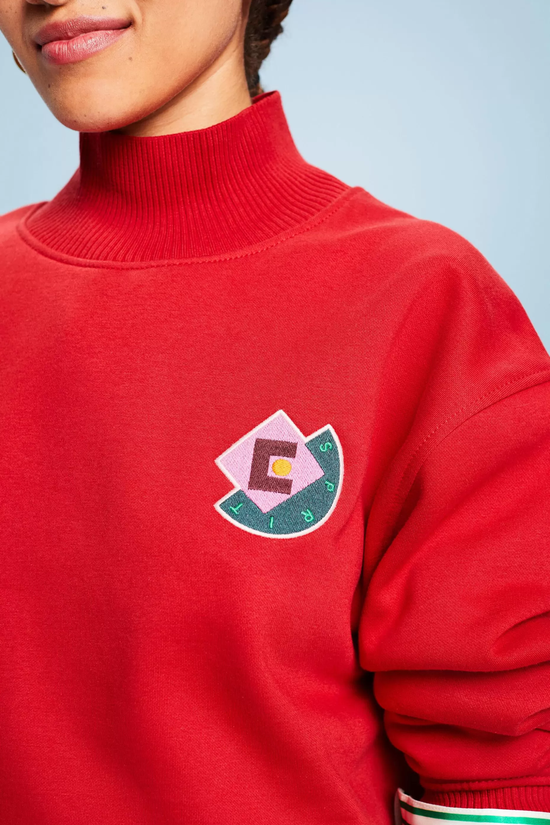 ESPRIT Mock Neck Logo Sweatshirt at our Online Shop *Women Sweatshirts + Hoodies