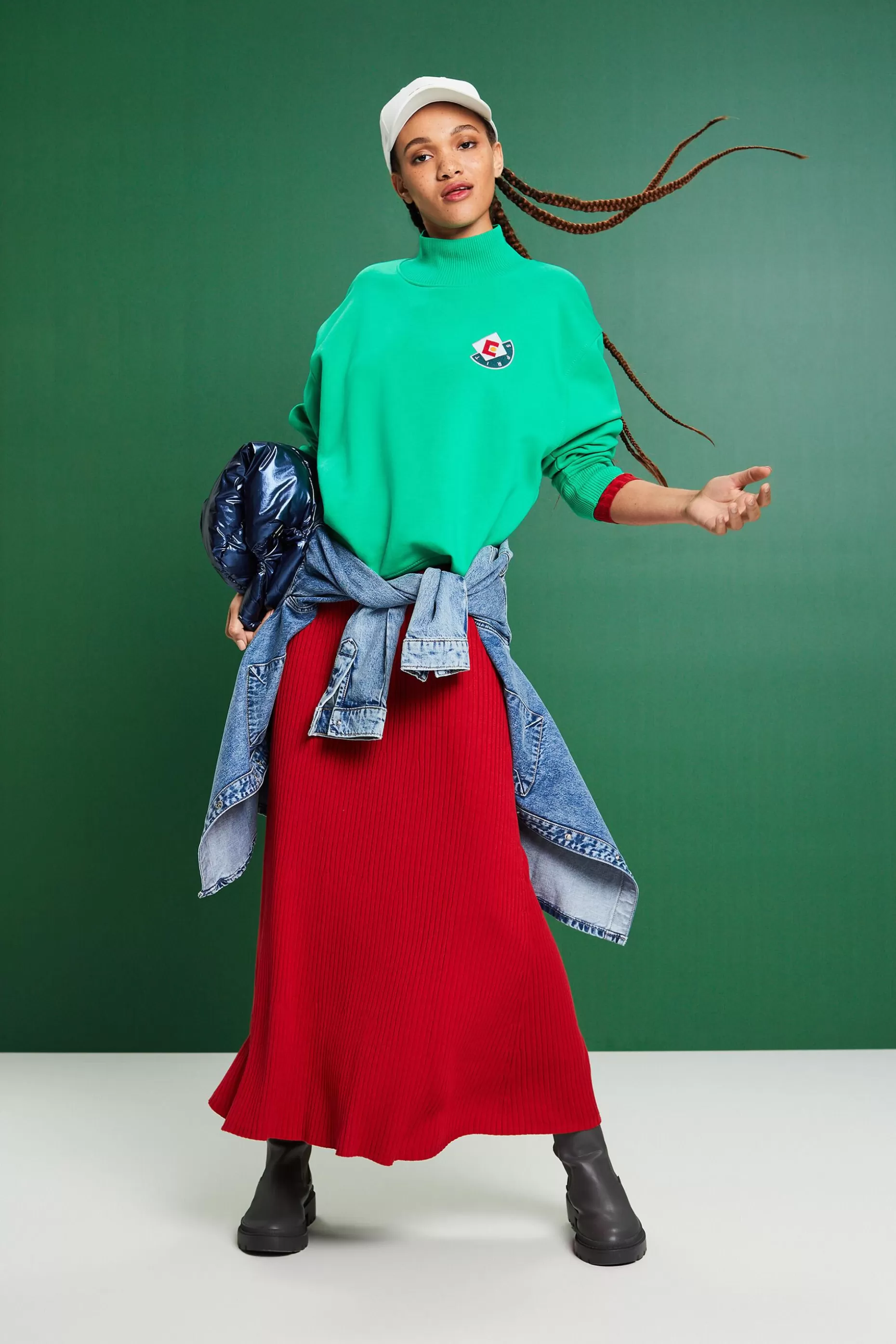 ESPRIT Mock Neck Logo Sweatshirt at our Online Shop *Women Sweatshirts + Hoodies