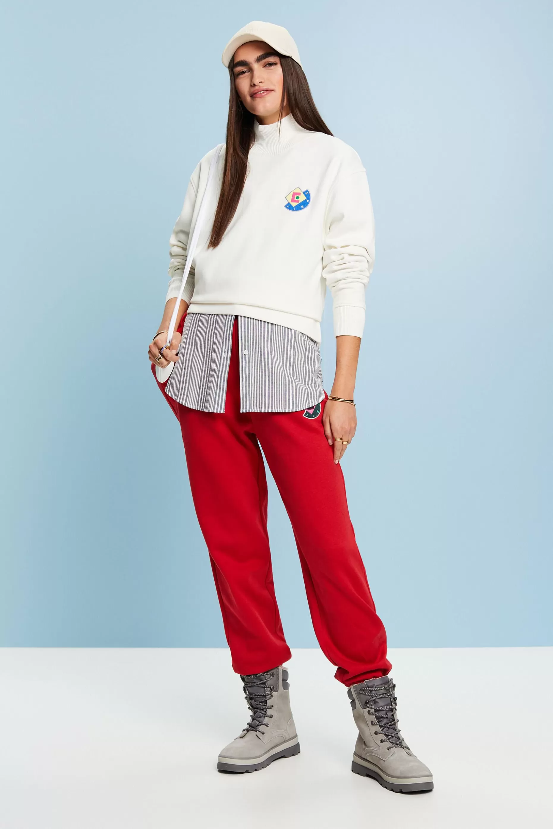 ESPRIT Mock Neck Logo Sweatshirt at our Online Shop *Women Sweatshirts + Hoodies