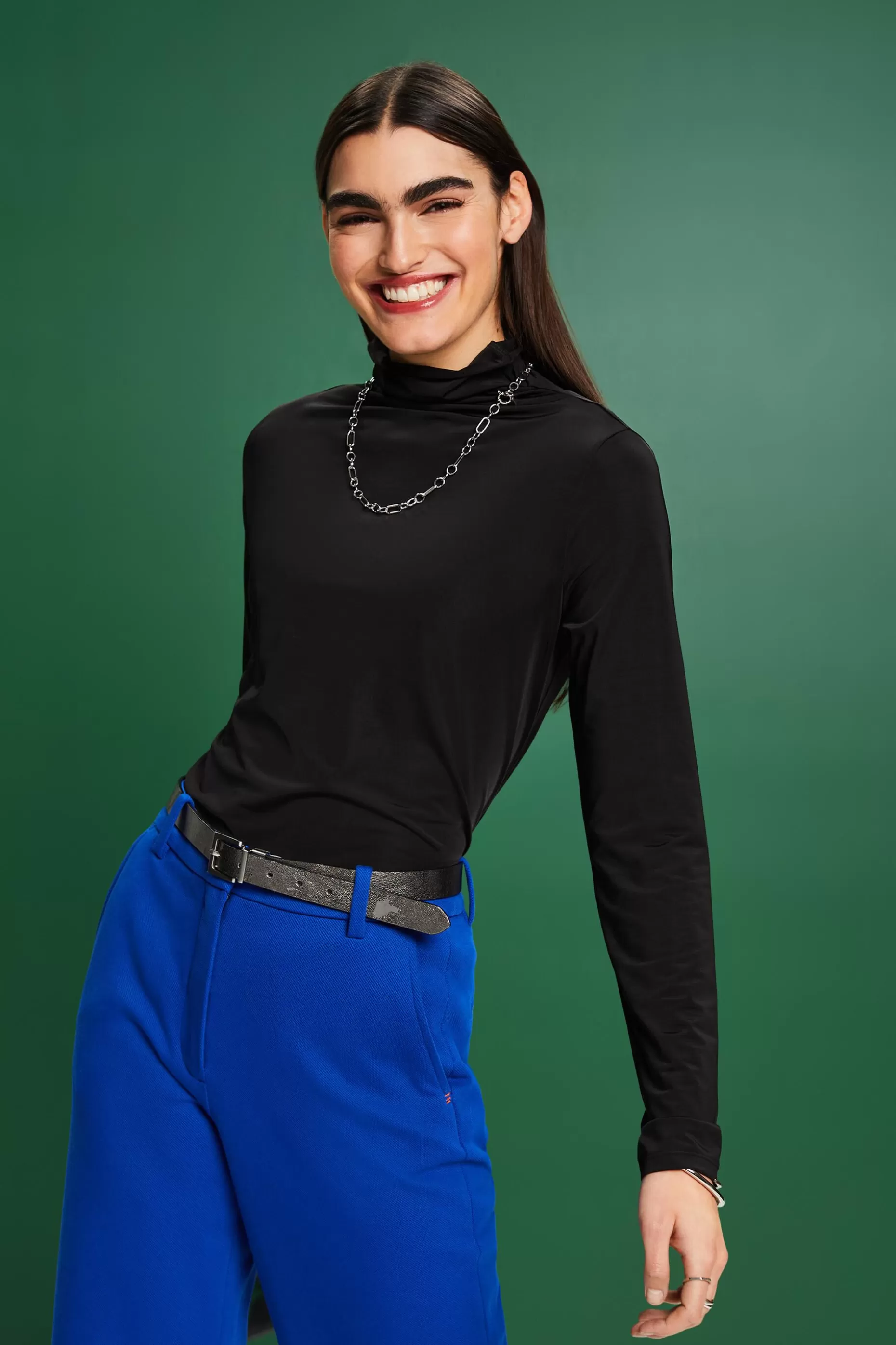 ESPRIT Mockneck Long-Sleeve Top at our Online Shop *Women T-Shirts + Tops