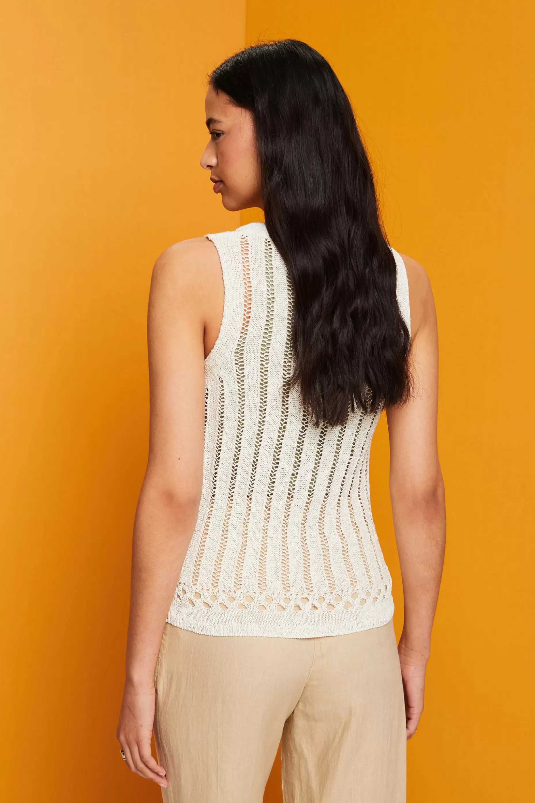ESPRIT Mouline sleeveless jumper, cotton blend at our Online Shop *Women Sweaters