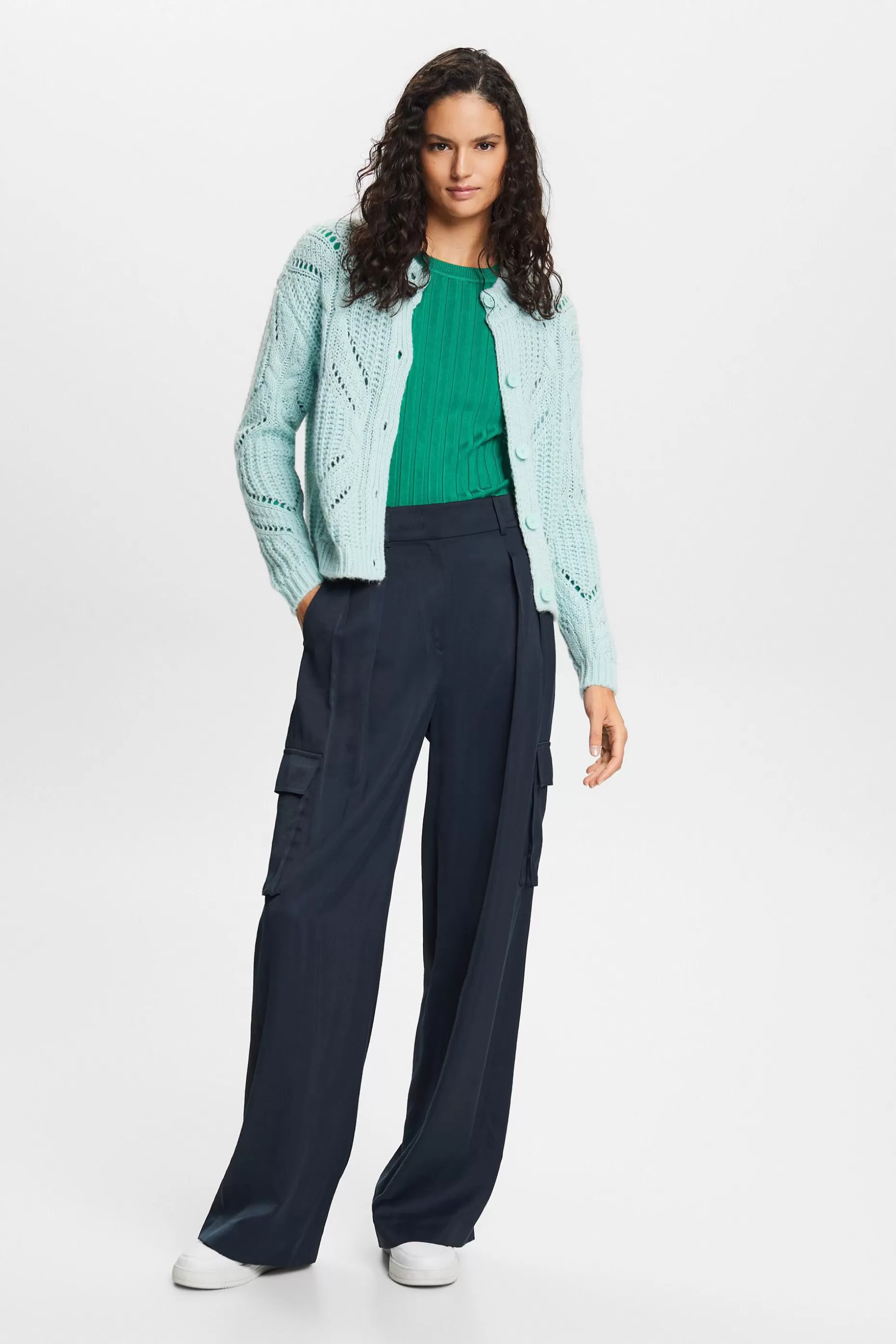 ESPRIT Open Knit Wool-Blend Cardigan at our Online Shop *Women Tops