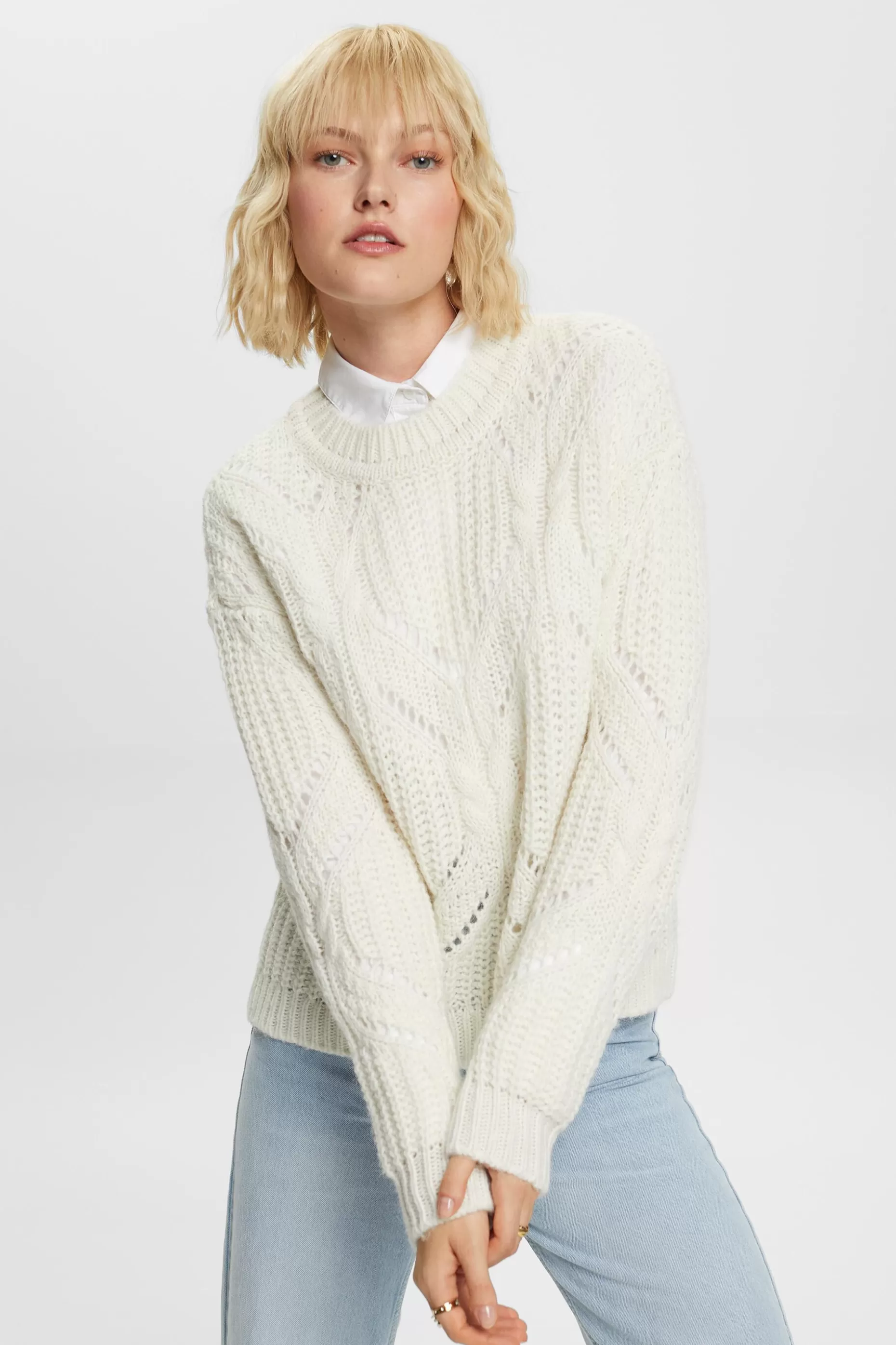 ESPRIT Open Knit Wool-Blend Sweater at our Online Shop *Women Tops