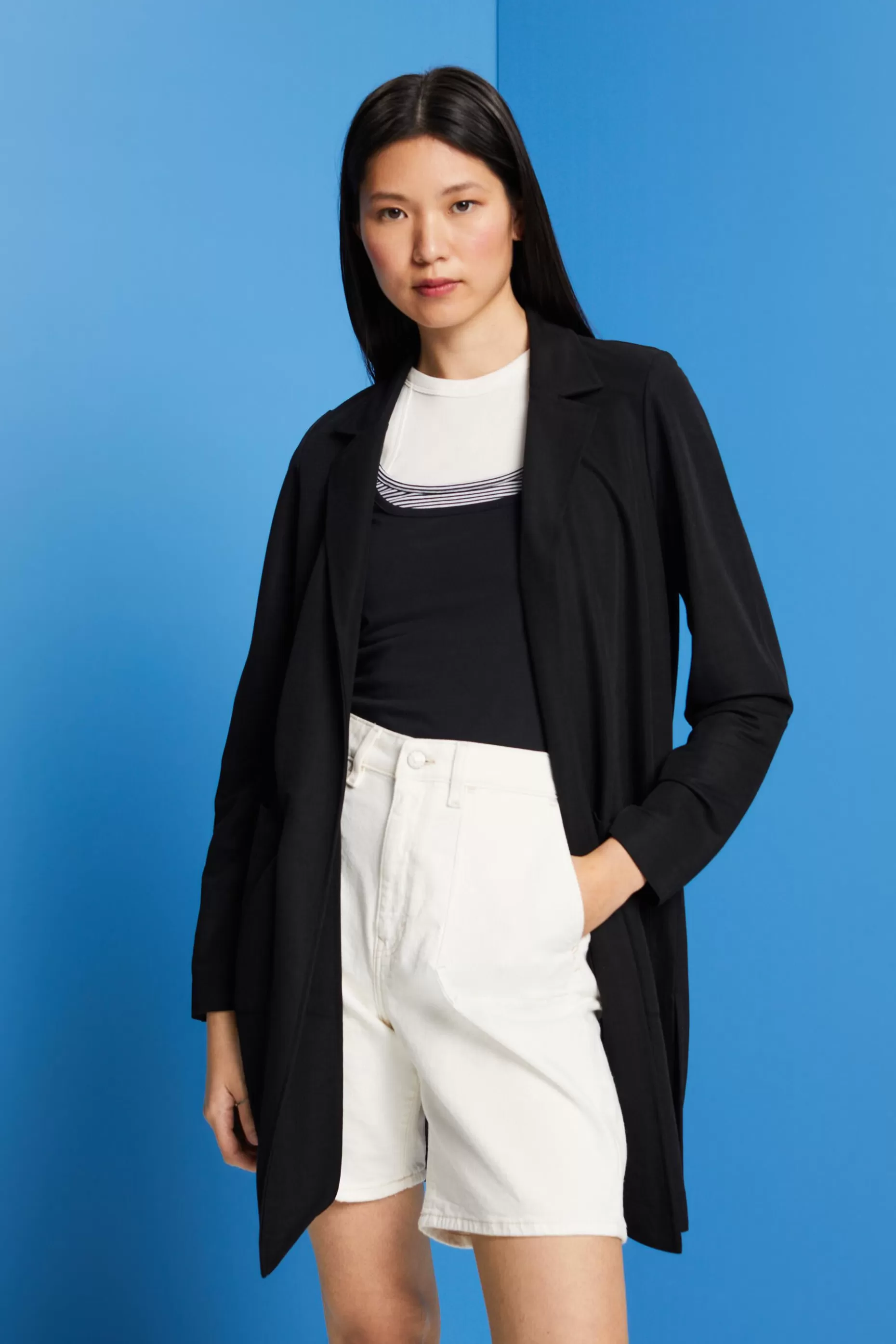 ESPRIT Open-Front Jersey Blazer at our Online Shop *Women Clearance 60%-70% Off